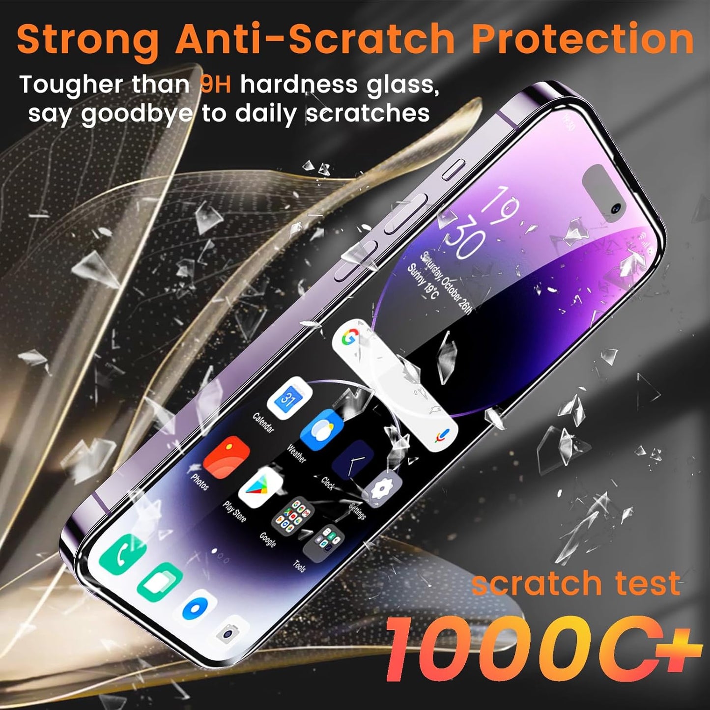 3+3 Pack Privacy Screen Protector for iPhone 14 Pro Max 6.7-Inch with 3 Pack Camera Lens Protector, Anti Spy Tempered Glass Film 9H Hardness Bubble Free Case Friendly
