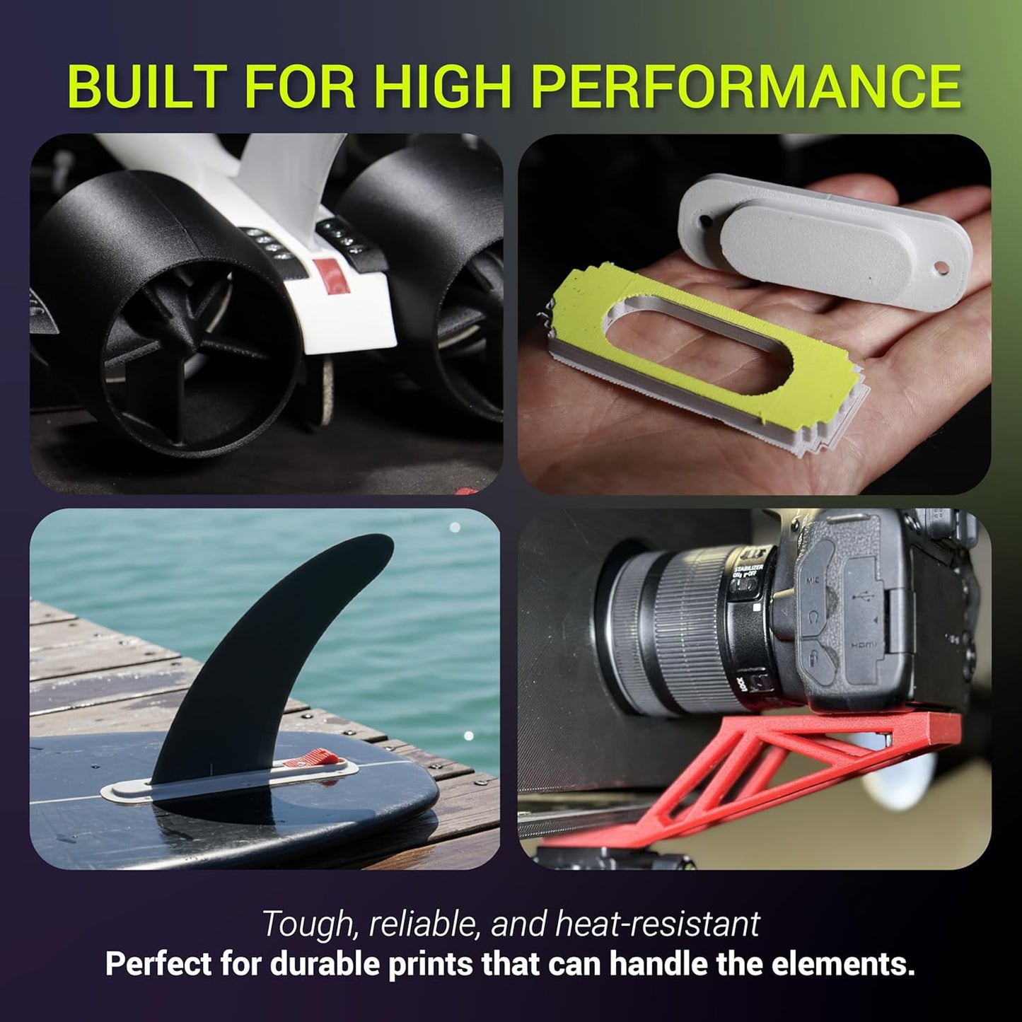 Polymaker Fiberon Black PET-GF15 3D Printer Filament 1.75mm 3KG, 15% Glass Fiber Reinforced, High Strength & Heat Resistance, Ideal for Automotive, Industrial & Functional Parts, AMS Compatible
