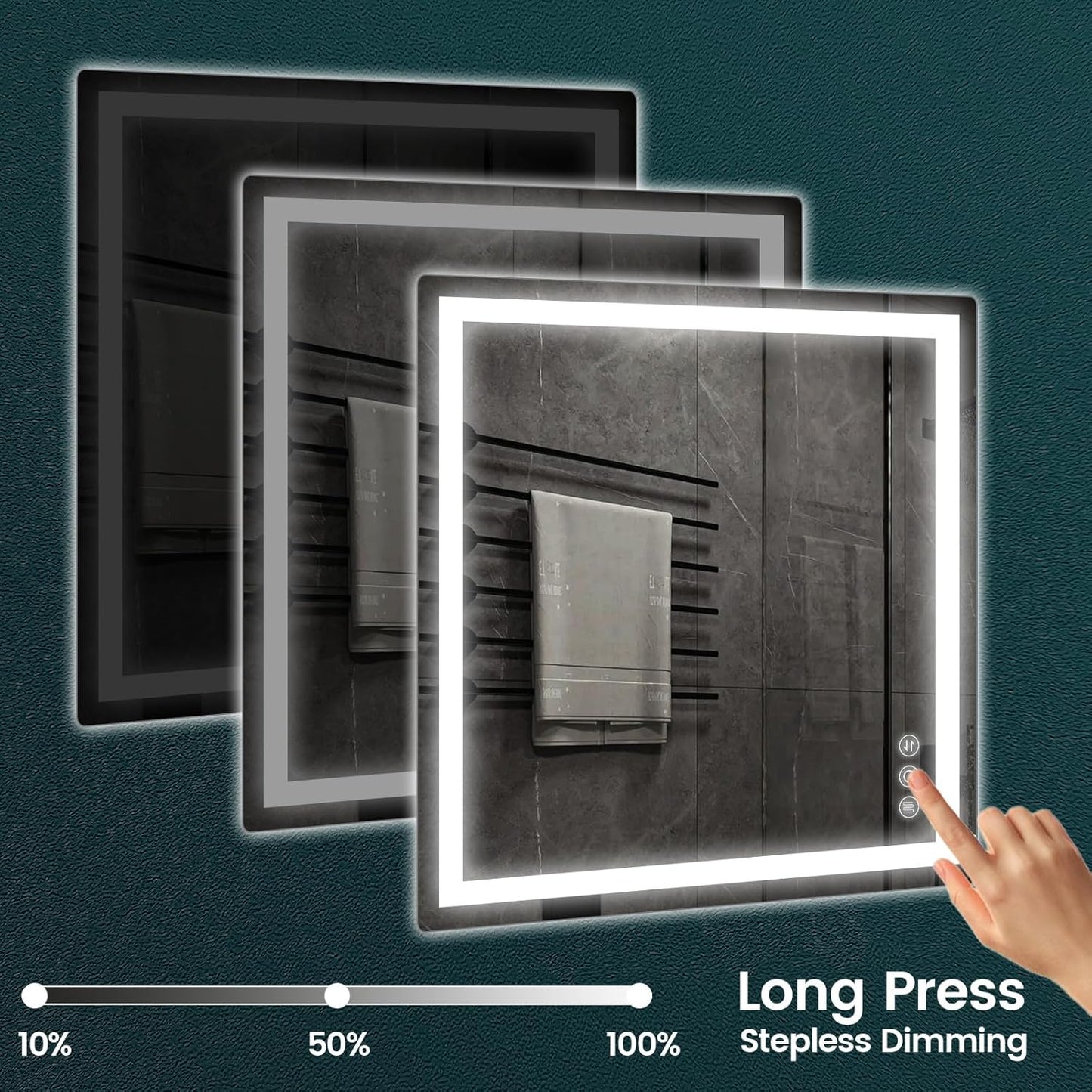 36"x 36" Bathroom Mirror for Over Sink, Anti-Fog LED Bathroom Mirror with Lights, Memory 3 Colors Modes & Dimmable Bathroom Vanity Mirror