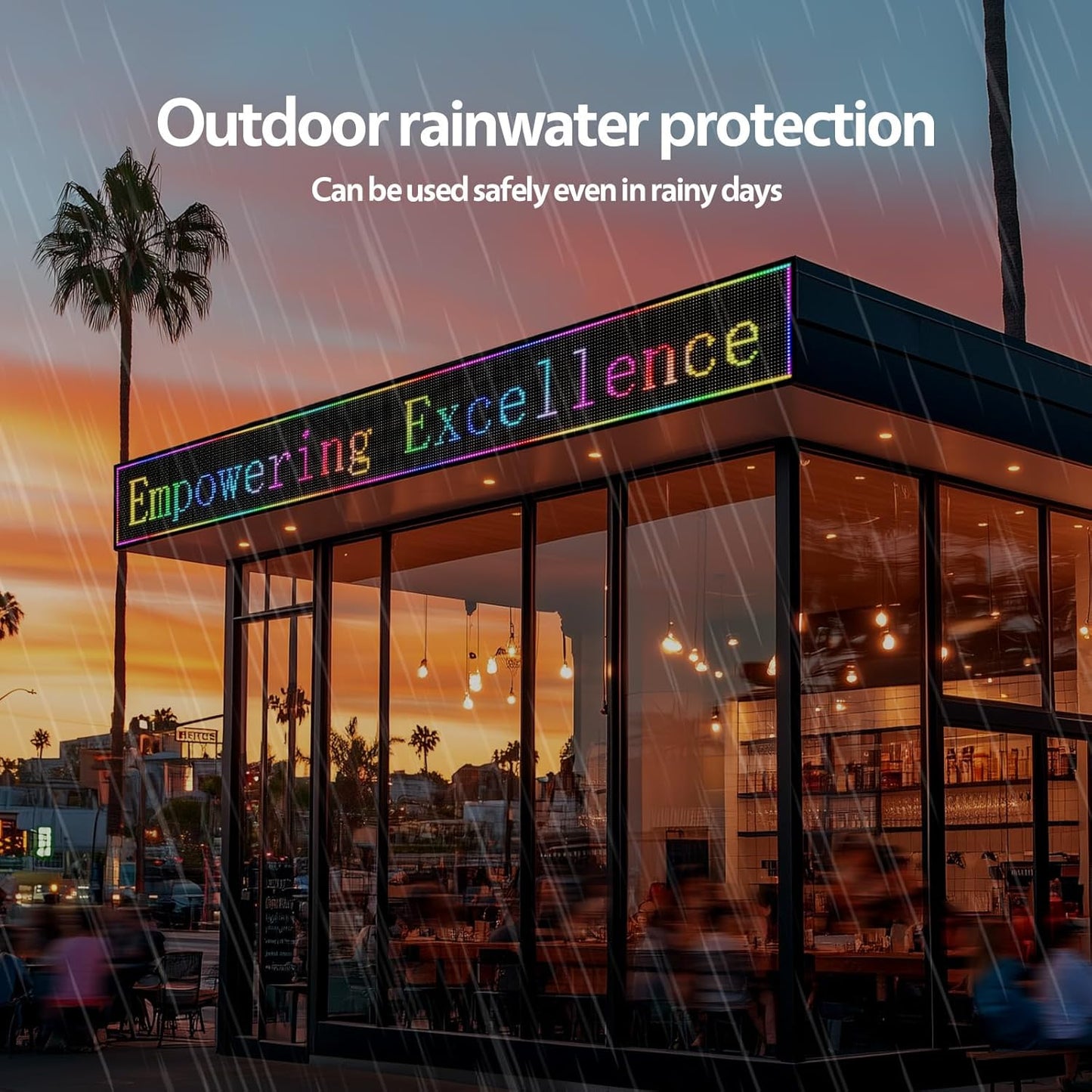Outdoor Digital Scrolling Programmable Led Sign customizable Waterproof Business USB Wifi Control Display Pantalla Publicidad Word Bright Open Message Board Text (115"X14")