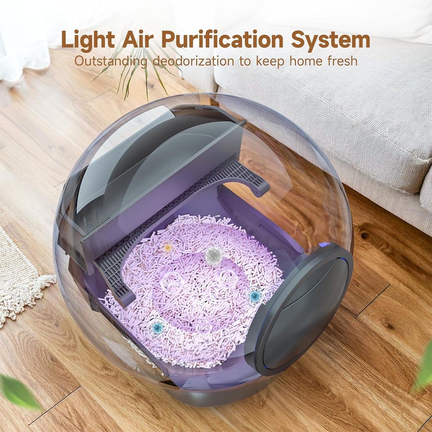Upgraded Self Cleaning Litter Box, KungFuPet S2 Automatic Cat Litter Box Self Cleaning for Multi Cats, Extra Large Automatic Litter with Safety Protection, Odor Removal, APP Control Self Clean Robot