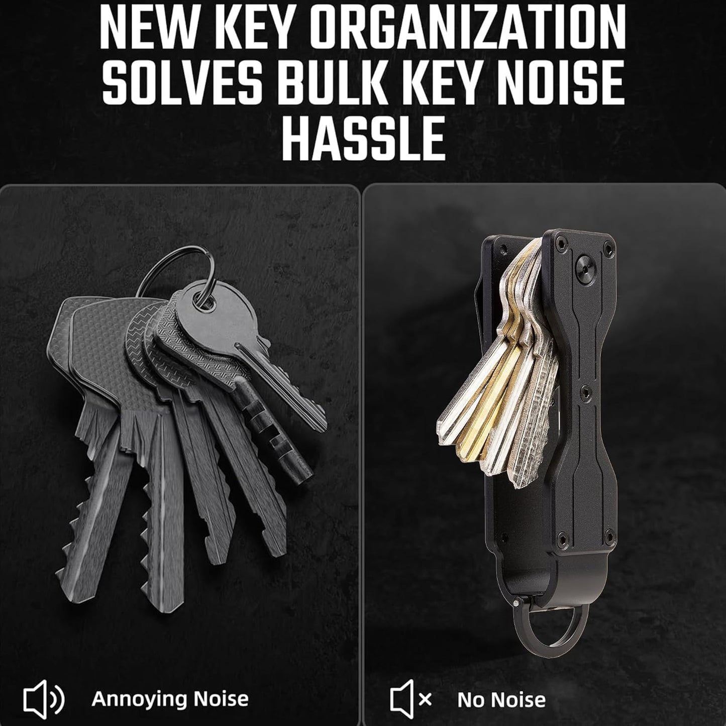 Key Organizer Minimalist Innovative Keyholder Compact Keys Organizer Smart KeyChain Secures 2-6 Keys