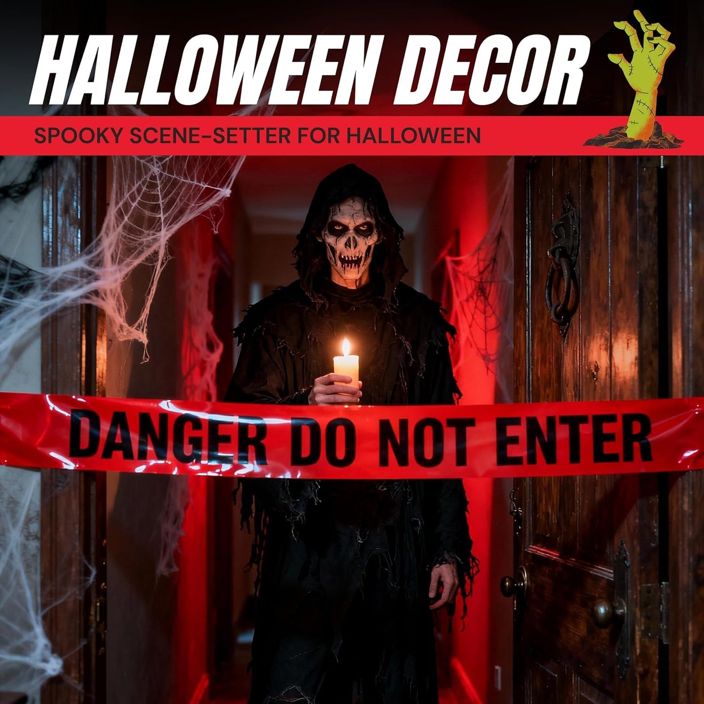 Danger Do Not Enter Tape 12 Pack 3 inch X 1000 feet • Sharp Red with a Bold Black Print for High Visibility • Tear Resistant Design