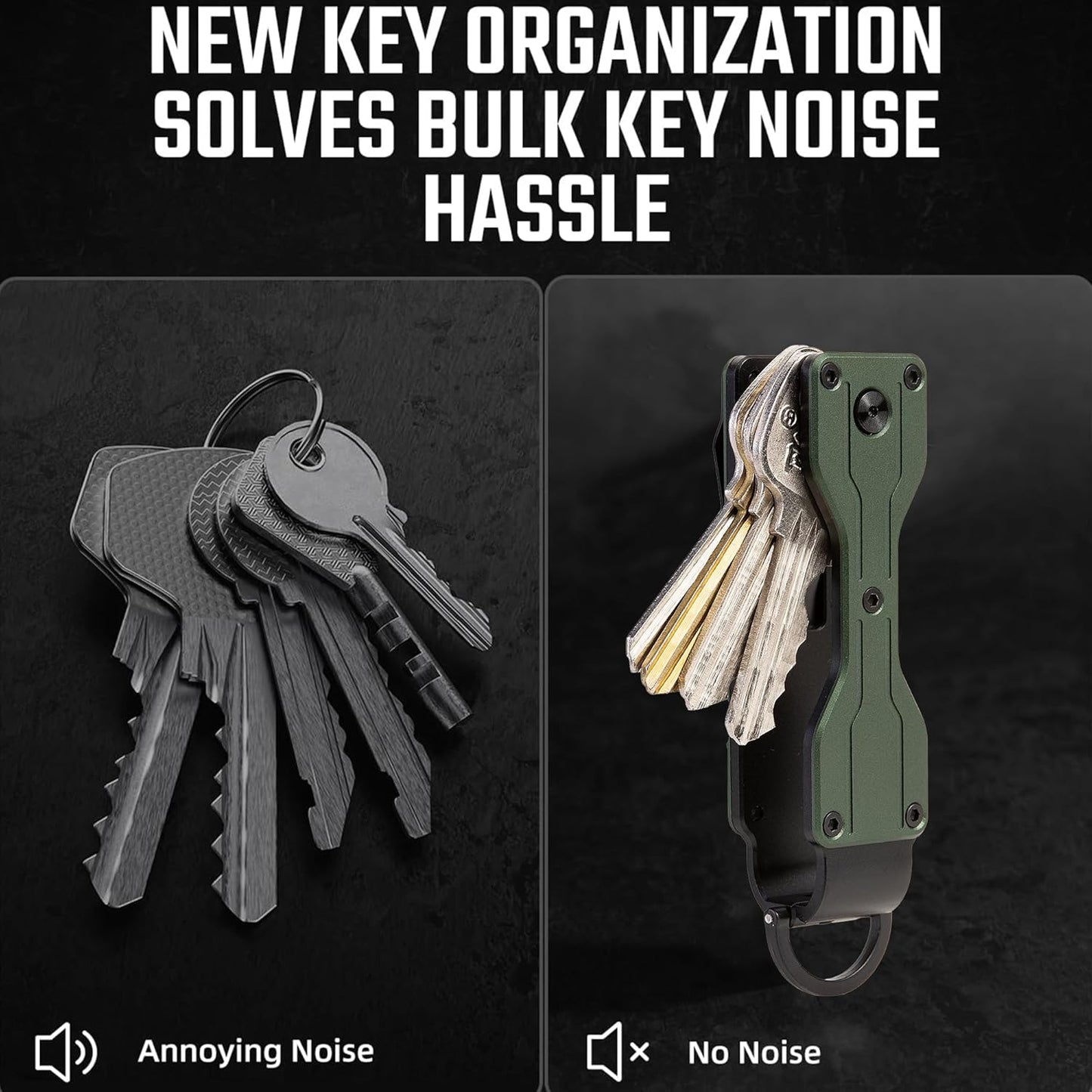 Key Organizer Minimalist Innovative Keyholder Compact Keys Organizer Smart KeyChain Secures 2-6 Keys
