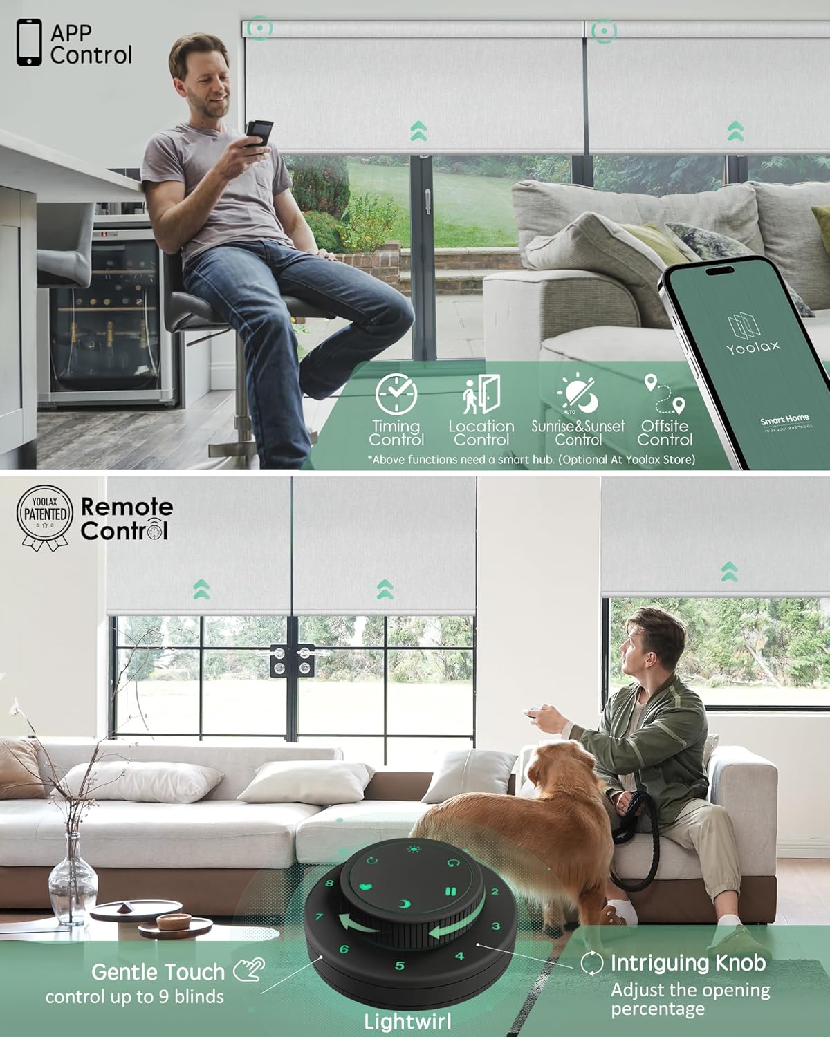 Yoolax Motorized Blinds with Remote, Smart Blinds for Windows Blackout Automatic Shades Compatible with Alexa Remote Control Roller Window Shades with Valance, Custom Size (V-Shimmer White)