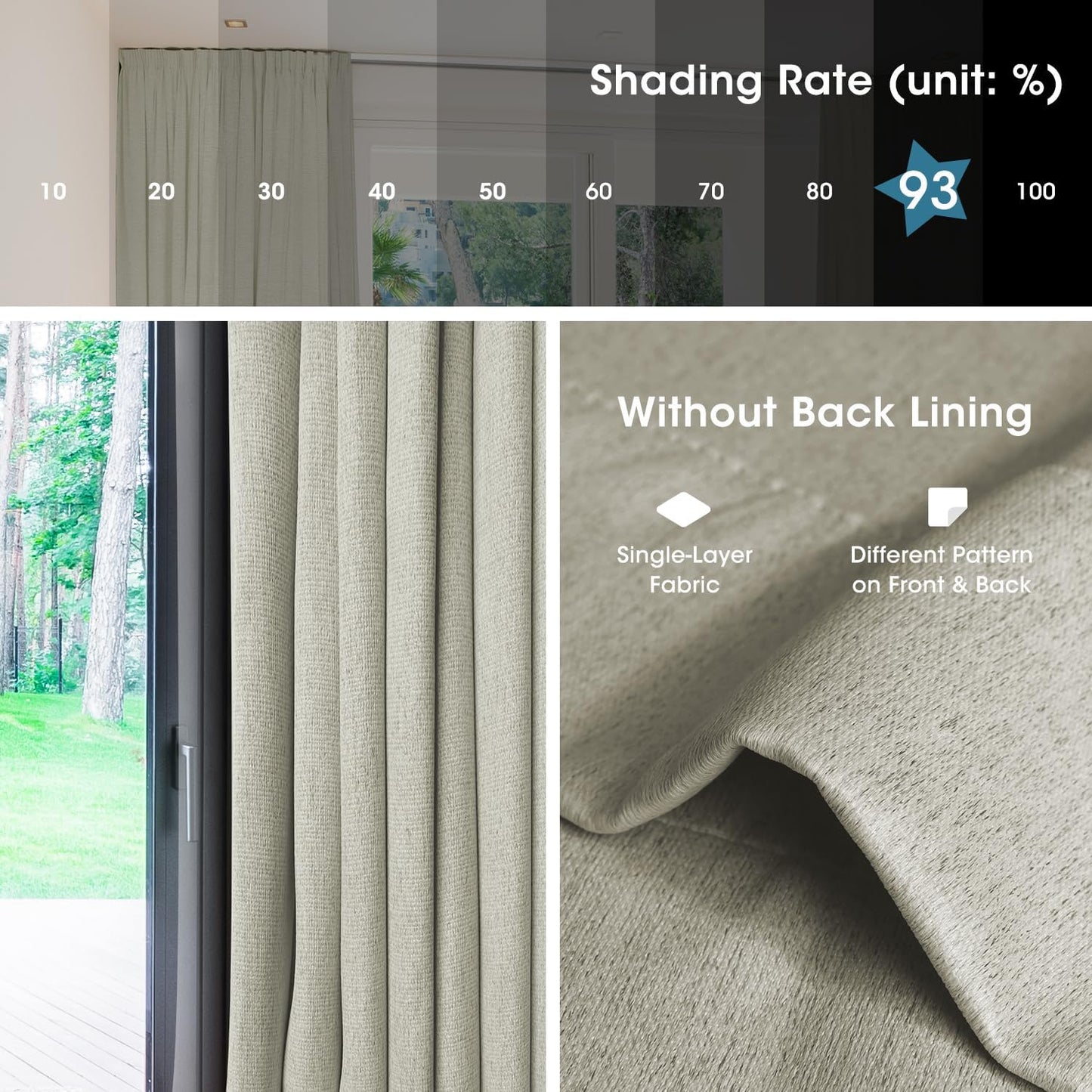 SmartWings Automatic Curtain Opener with Drapery, Motorized Vertical Blinds with Remote, Electric Closet Doors Sliding Panels Compatible with Alexa Google Homekit, 93% Blackout Light Khaki