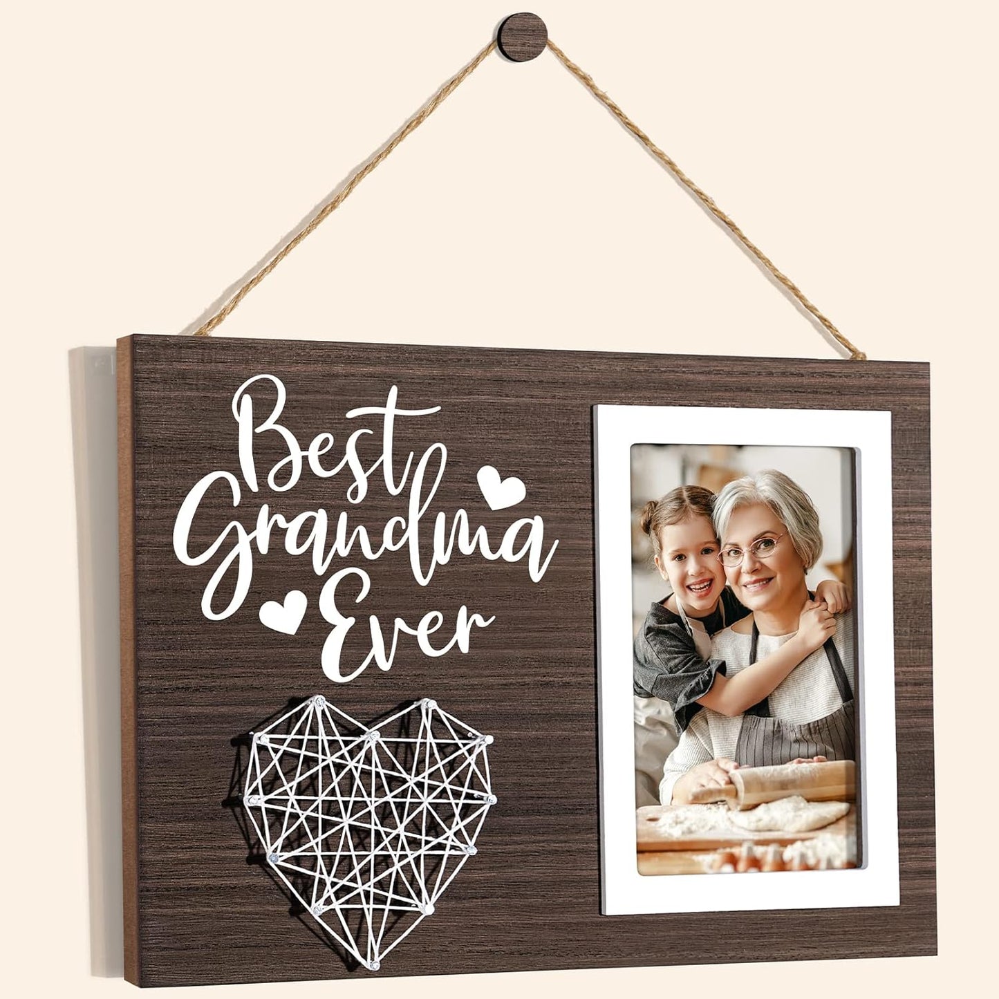 Grandma Gifts Picture Frame, Christmas Gifts for Grandma from Grandchildren Granddaughter, Nana Gift Best Nana Ever Grandkids Photo Frame Grandmother Birthday Thanksgiving Mothers Day Gift - 4x6 Photo