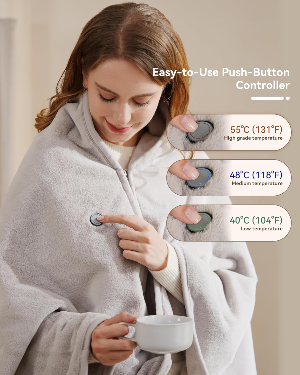 Heated Blanket Battery Operated,with Battery Pack,Cordless USB Heated Shawl,Outdoor Portable Electric Blanket,USB Heated Throw 3 Heating Levels,Softnees Heating Blanket for neeck and Shoulder