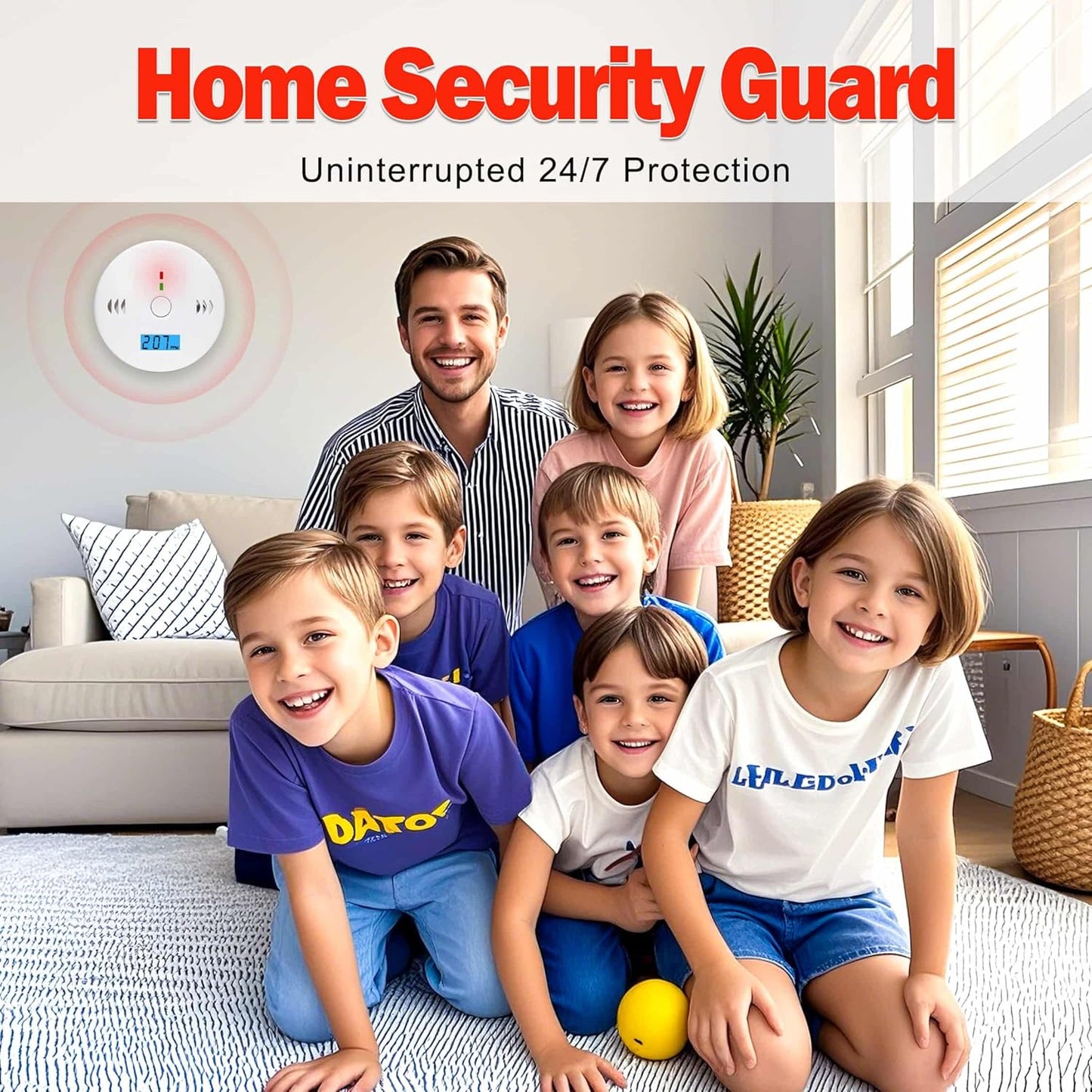 3 Pack Carbon Monoxide detectors, co Detector, Carbon Monoxide Alarm Detector Battery Powered with LCD Display, Carbon Monoxide Detector, UL2034 Standards, for Home