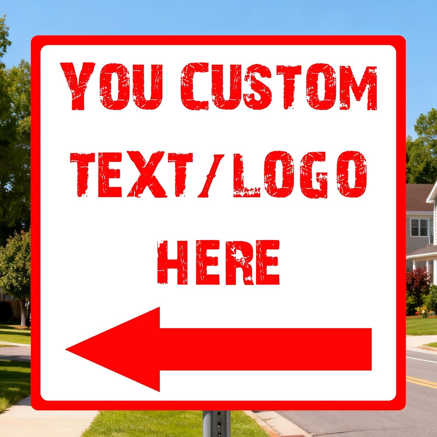 Custom Square Outdoor Signs - 10 * 10 inches - UV-resistant, for parks、 community areas、supermarket