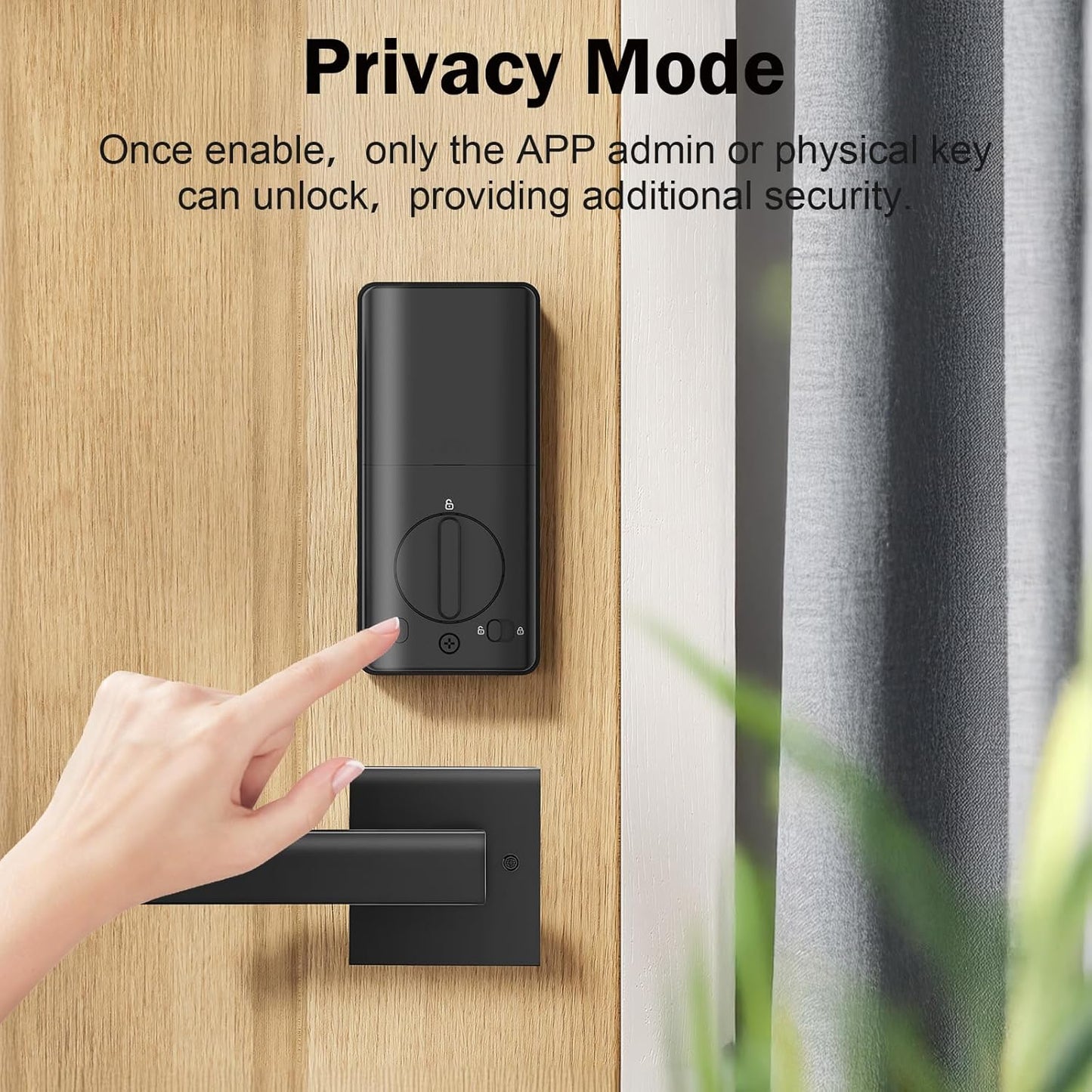 Smart Door Lock Keyless Entry with Handles TTLock APP Fingerprint Touchscreen Keypad IC Card Key Type-C Charging Unlocking 6 in 1 Electric Biometric Digital Deadbolt for Front Doors Apartment