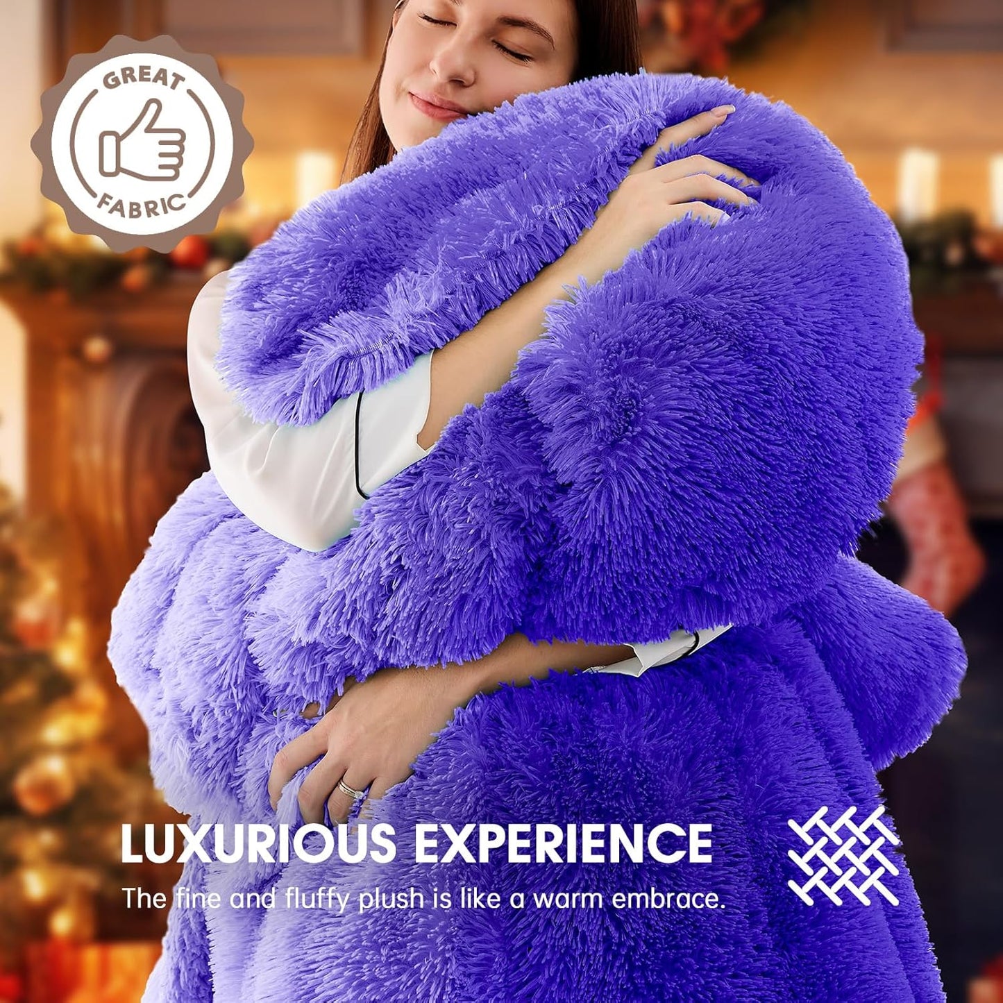 Heated Electric Blanket Queen,Warm Winter Birthday Gifts for Women Her Grandma–Faux Fur with Soft Sherpa,10 Heat Settings,5 Time Settings with Fast Heating, 84x90, Sunset Purple