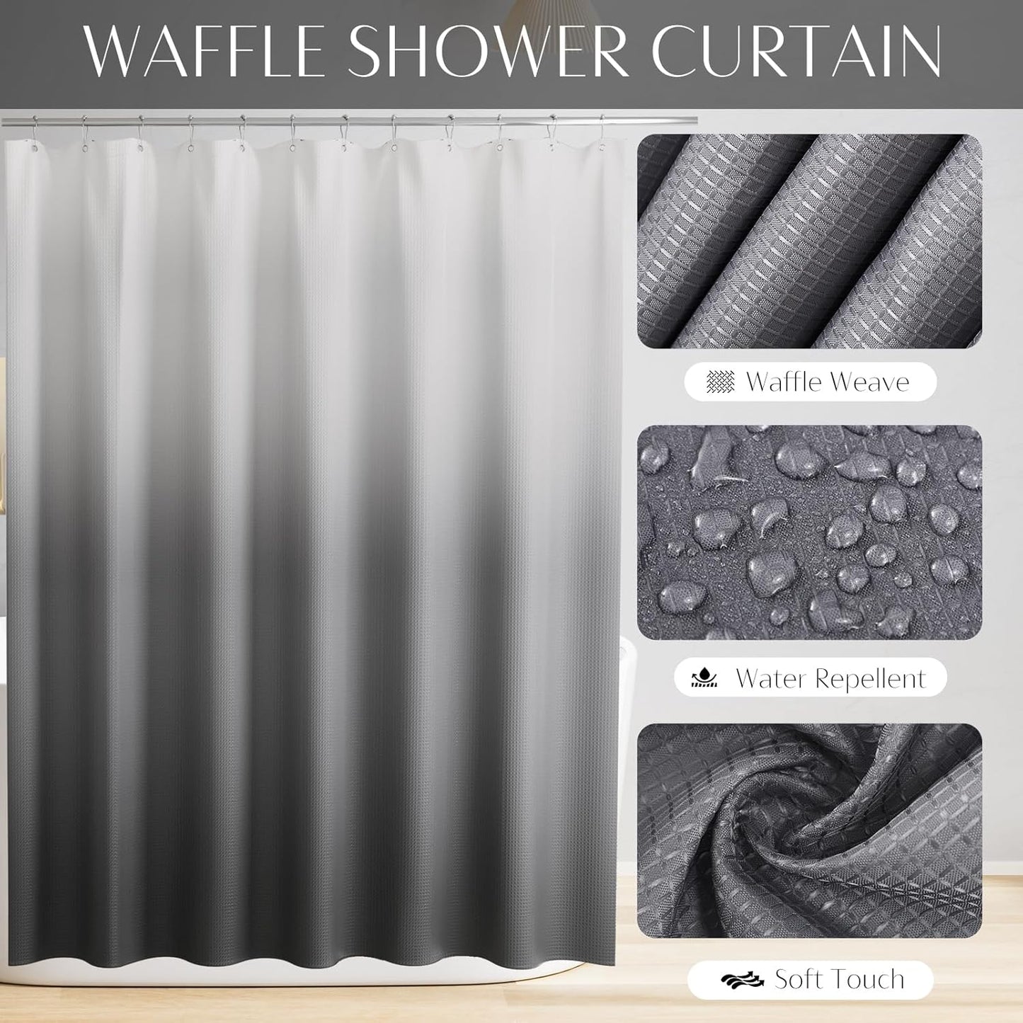 32PCS Bathroom Set Bathroom Sets with Shower Curtain and Rugs Grey Bathroom Accessories,Shower Curtain Set,Bathroom Rug Set with Bathroom Trash Can