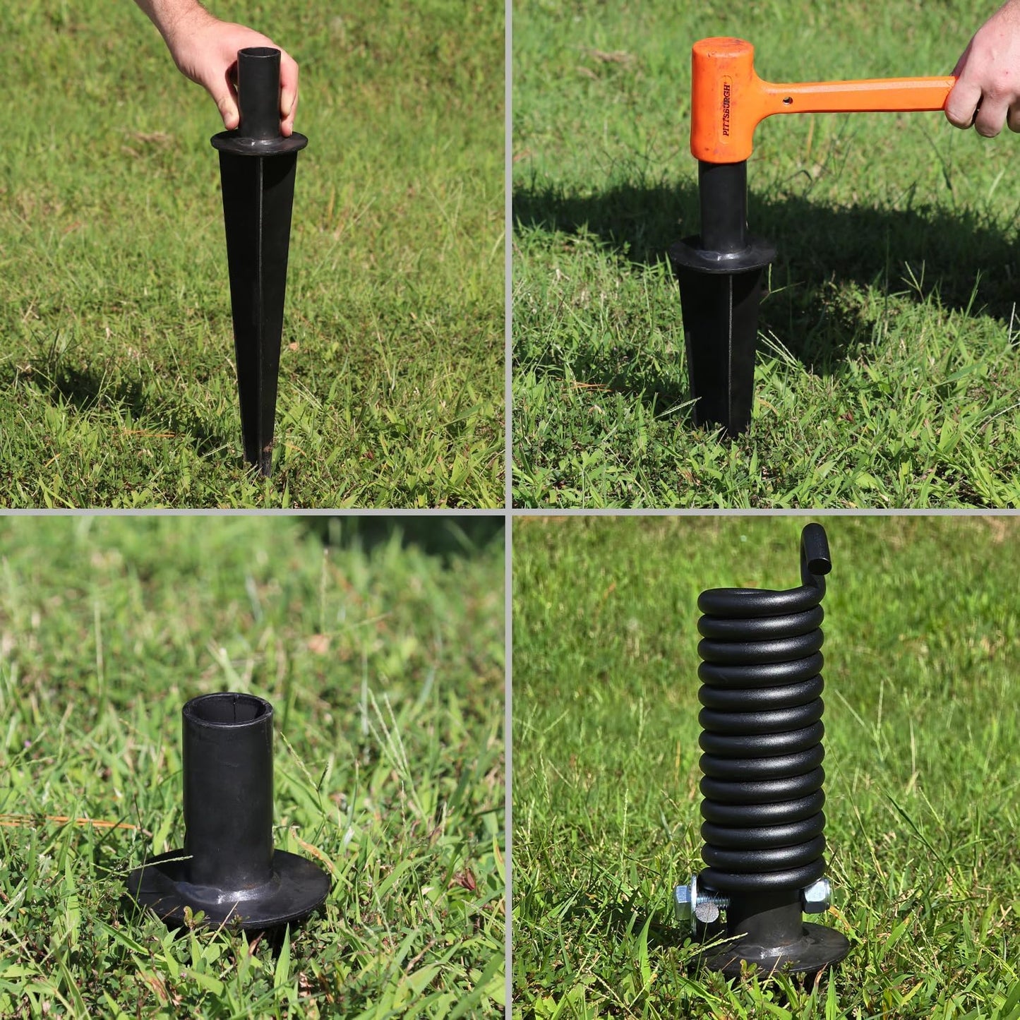 SmartSign 6 feet FlexPost Signpost for Natural Ground - Flexible Sign Post with Heavy-duty Spring, Made in USA