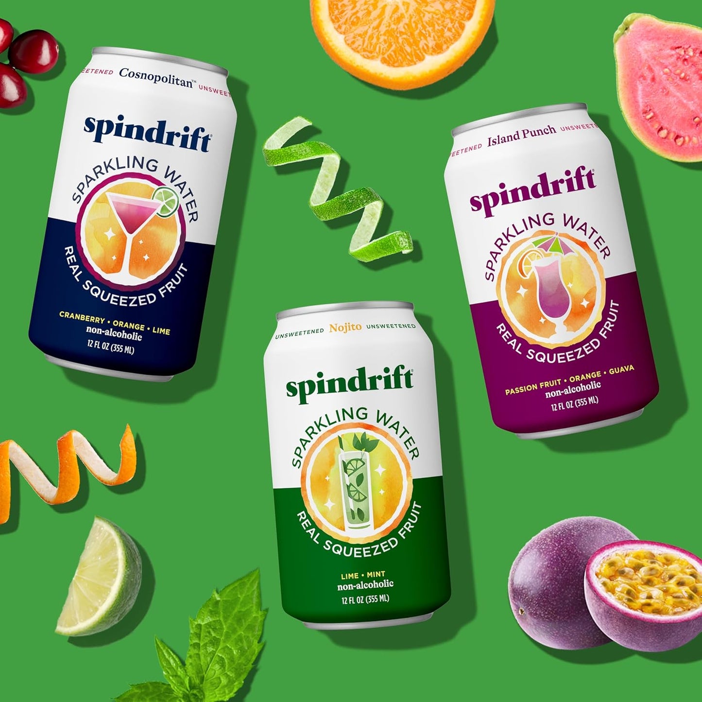 Spindrift Mocktail Variety Pack Can 12 Ounce (Pack of 24)
