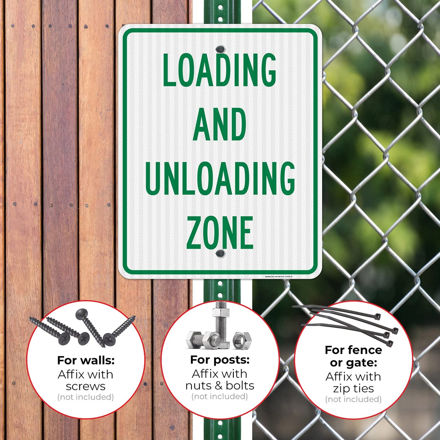 Loading and Unloading Zone Sign, 24x30 Inches, 3M EGP Reflective .080 Aluminum, Fade Resistant, Made in USA
