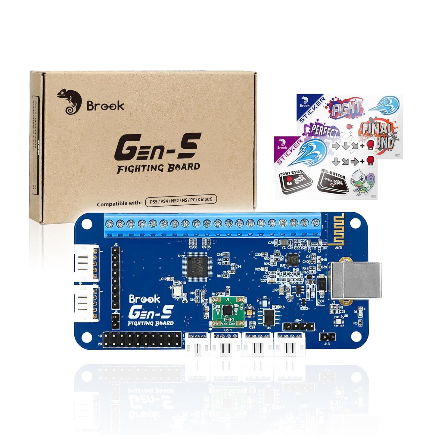 Brook Gaming GEN 5 Wired Fighting Board – Compatible with PS5, PS4, NS, NS2, and PC/Ultra-Low Latency & RGB Lighting Equipped (Exclusive Version)