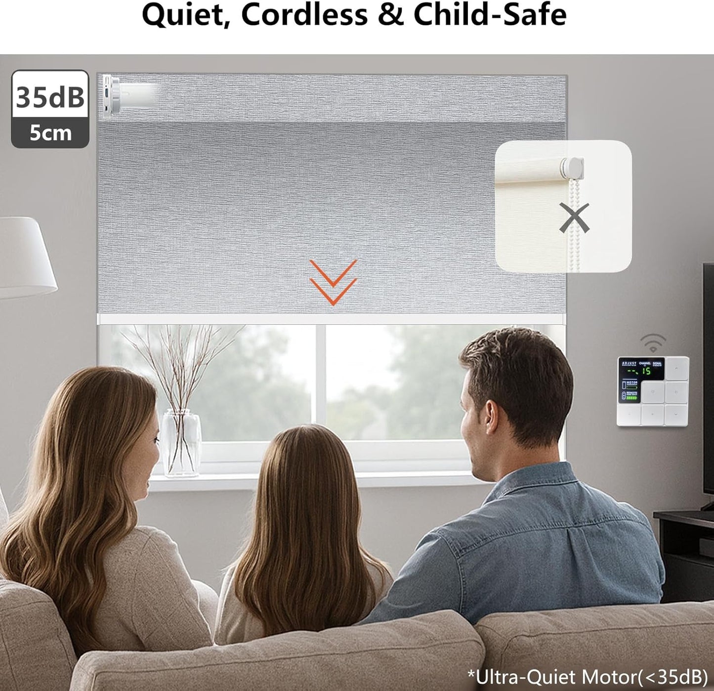 Smart Motorized Blinds – 100% Blackout Roller Shades with Remote, Alexa/Google Home/Siri Control, Matter Compatible, Wireless Rechargeable Battery, Custom Sizes for Windows & Sliding Doors