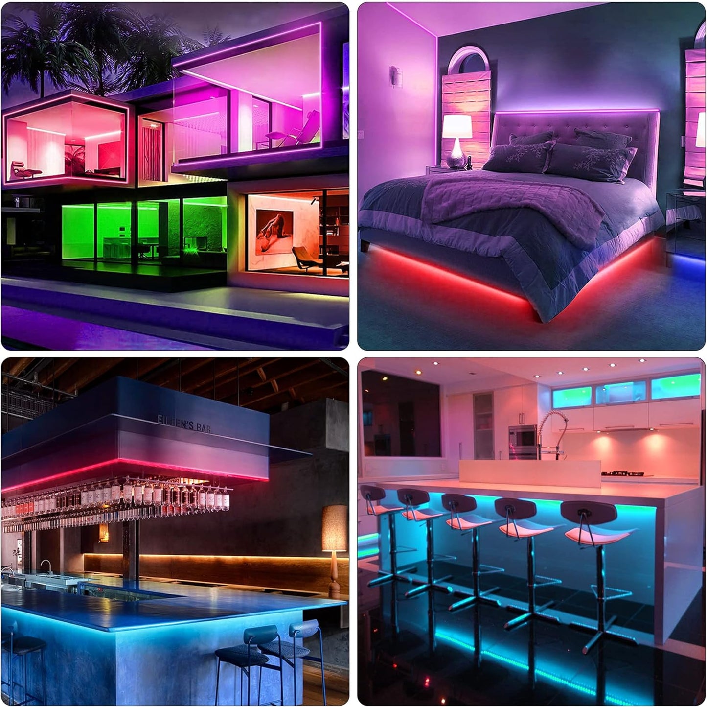 KEELIXIN LED Lights Music Sync RGB LED Strip Lights with APP & Remote Control (130ft)