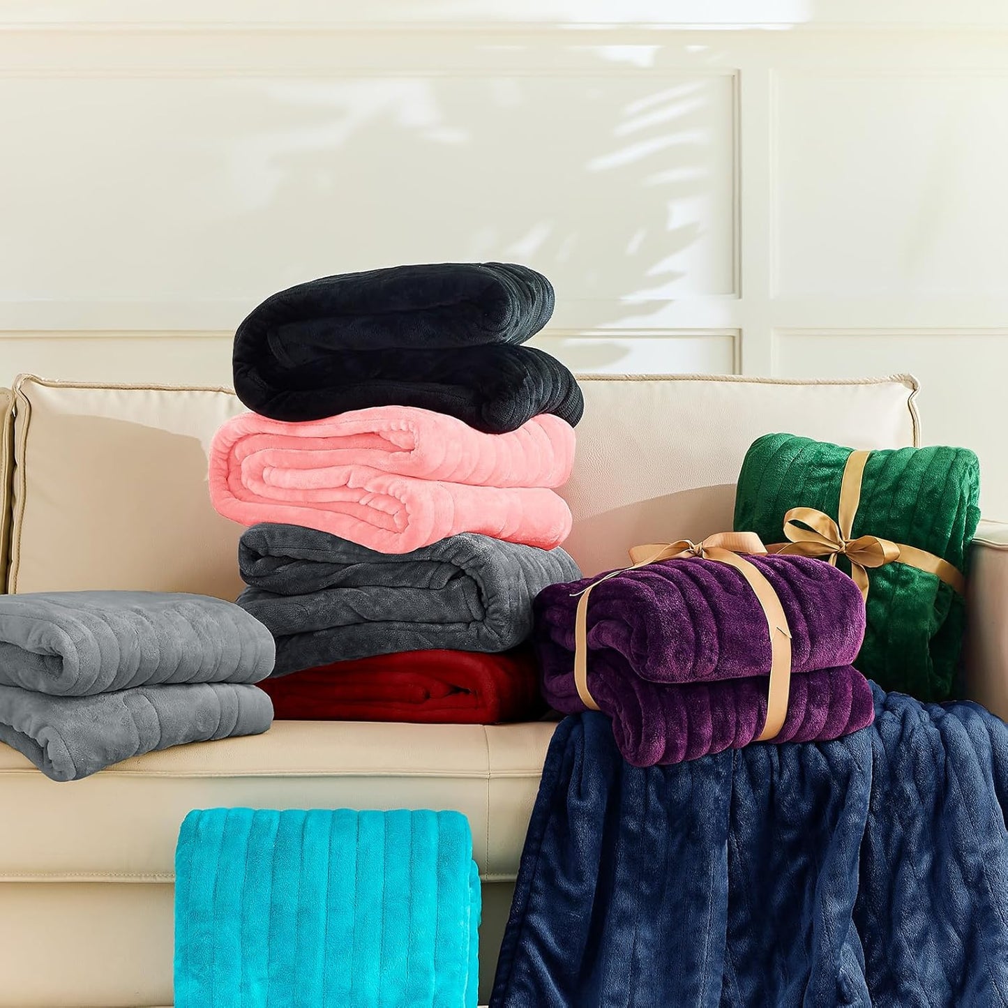 BOMOVA Heated Electric Blanket Full Size - 72" x 84" Heating Blanket with 10 Heating Levels & 8 Hours Auto Off, Warm Flannel Blanket, Christmas Birthday Gifts for Women