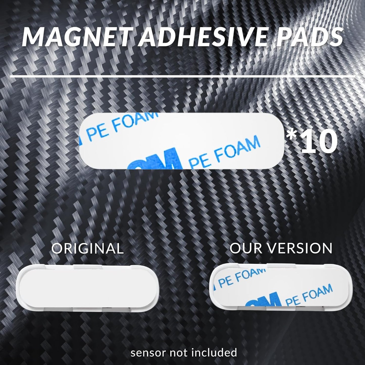 Safe Entry Sensors Replacement Adhesive Strips for SimpliSafe – Pre-Cut Replacement Tape for Sensors & Magnets | No Cutting Needed, Residue-Free Removal | Pack of 10 Sensor Pads & 10 Magnetic Pads