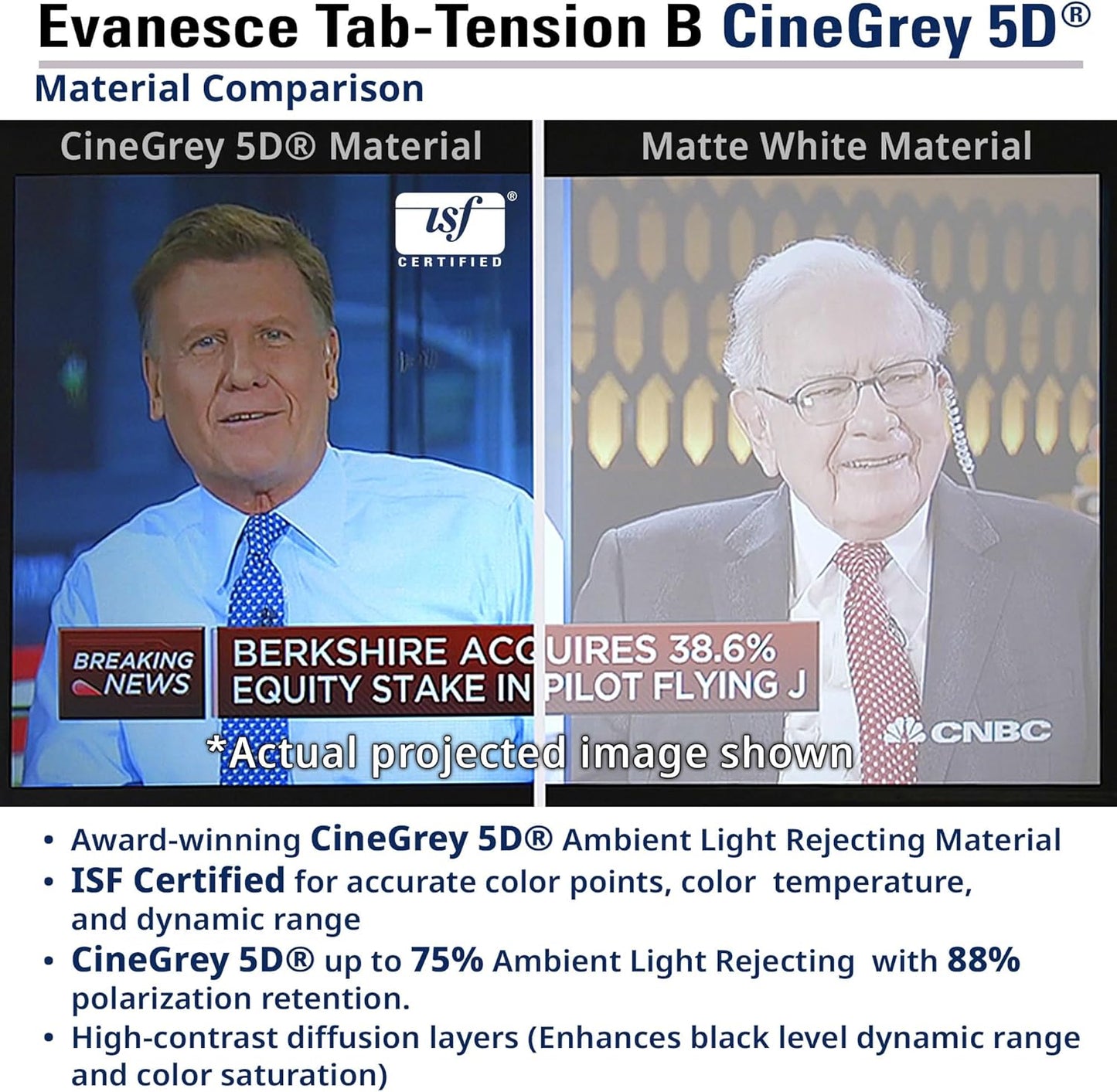 Elite Screens Evanesce Tab-Tension B 103" Diag. 16:9, Electric Recessed in-Ceiling Tensioned Ceiling/Ambient Light Rejecting (CLR/ALR) Projector Screen, ETB103HD5-E24, White