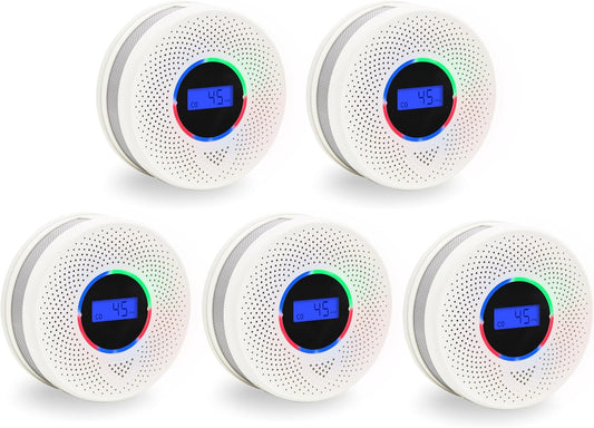 Kesy Upgraded Smoke and Carbon Monoxide Detector 10-Year Lifespan, Dual Sensor Smoke Alarm & Carbon Monoxide Detector (5 Pack)