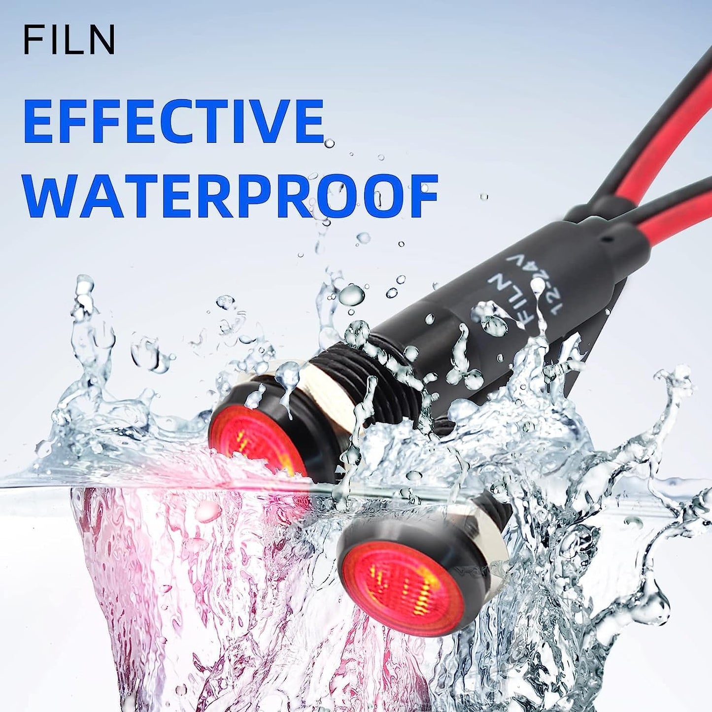 5Pcs 8MM (5/16'') Indicator Light led Indicator 110v 120v Metal Pilot Lamp Lights Aluminum Waterproof ip67 Red Signal Lamp Light(110V-Black Anodized-Red Green Yellow Blue White 5Pcs)