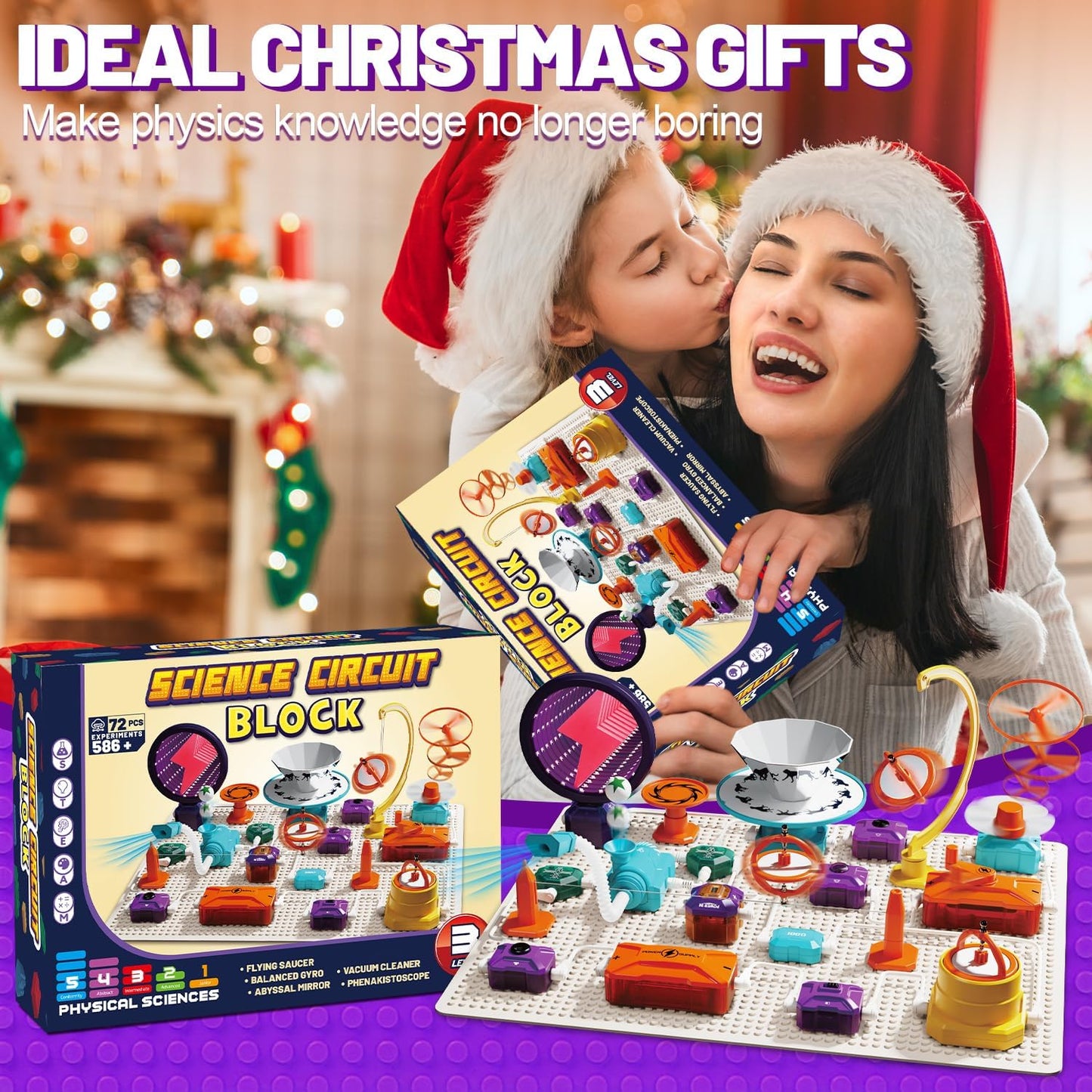 Gohero Circuits Science Kit，76 STEM Projects,Science Experiments for Kids with Fan, RGB Lights,Learning & Education toysKids Circuit Board for Kids(586 Projects+)