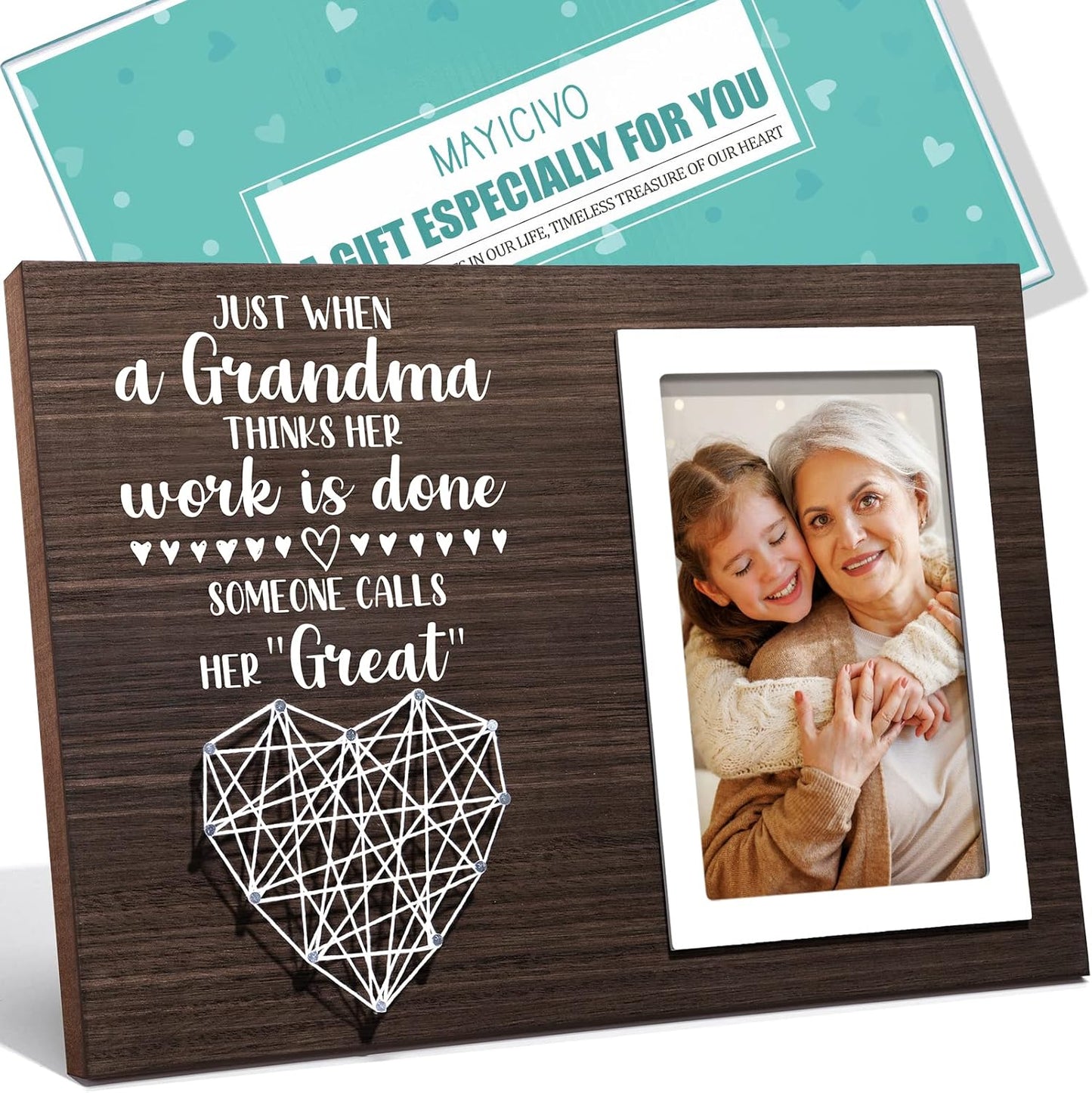 Great Grandma Christmas Gifts Picture Frame, Pregnancy Announcement Gifts for First Time Great Grandma New Great-Grandmother Gift Best Great-Grandmother Birthday Mothers Day Gift Frame - 4x6 Photo