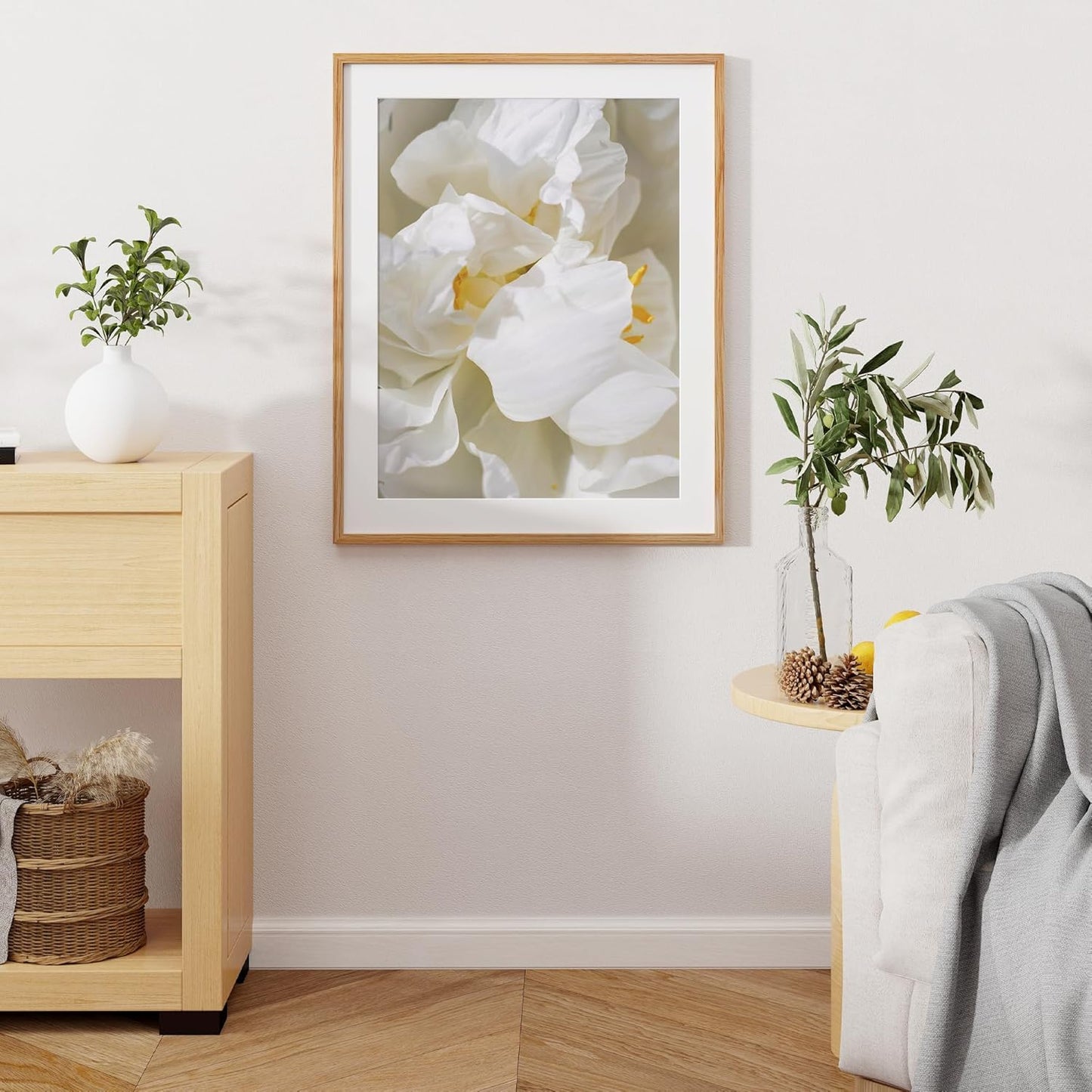 23x29 Oak Wood Frame, 23"x29" Poster Frames, 23 x 29 Picture Frame with Mat for 19x25, Rustic Wood Frames 23 x 29 with Real Glass, 23" x 29" Art Frame, 23x29 Puzzle Frames (Natural Oak Color, 1 Pack)
