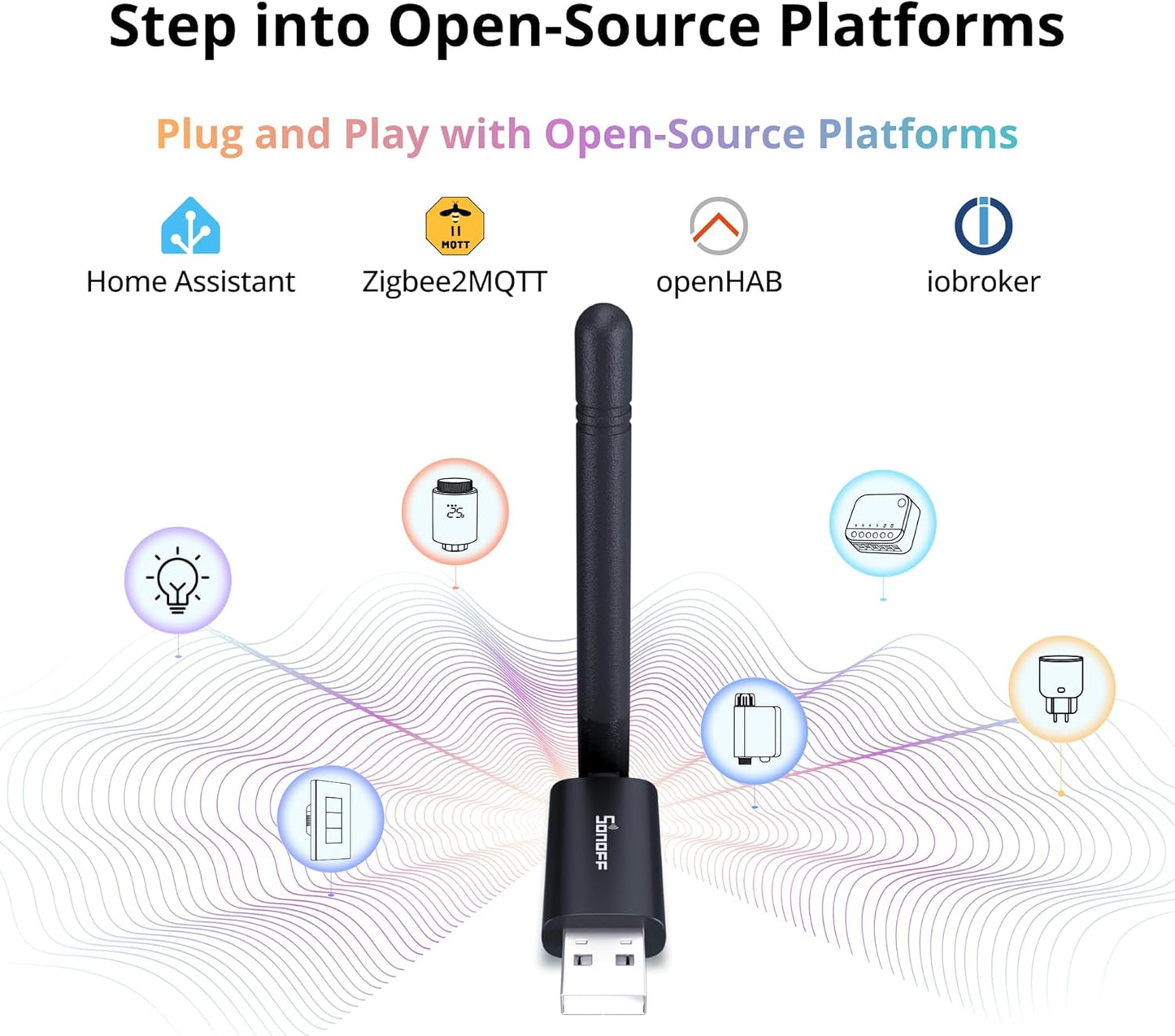 SONOFF Zigbee 3.0 & Thread Dongle Lite (EFR32MG21) | USB Stick Coordinator for Home Assistant & Zigbee2MQTT | Compact Gateway with Easy Firmware Flashing & Extension Cable