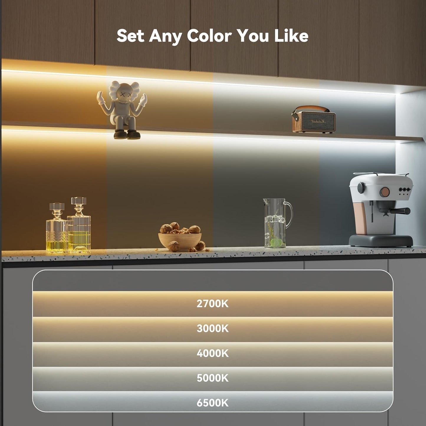 PAUTIX COB LED Strip Lights Addressable 2700K-6500K Chasing White Light CCT Smart IC Tunable Tape Lights 32.8ft Super Bright Dimmable,Alexa Voice Control,for Under Cabinet Bedroom Kitchen DIY Lighting