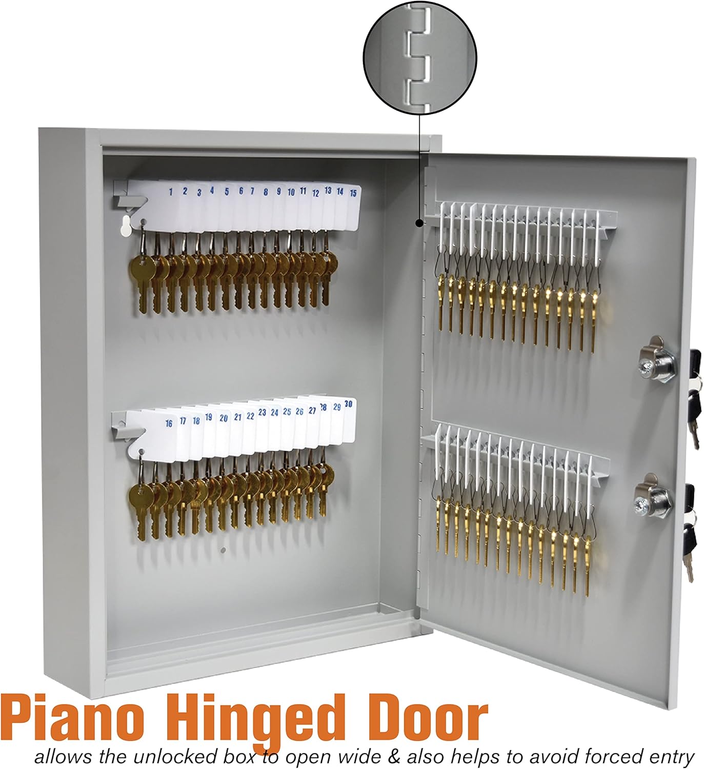 STEELMASTER by BankSupplies 60 Key Cabinet | Dual Lock Control Key Box | Welded 22 Gauge Steel Construction | Scratch Resistant | Write-On Key Tags for Easy Identification