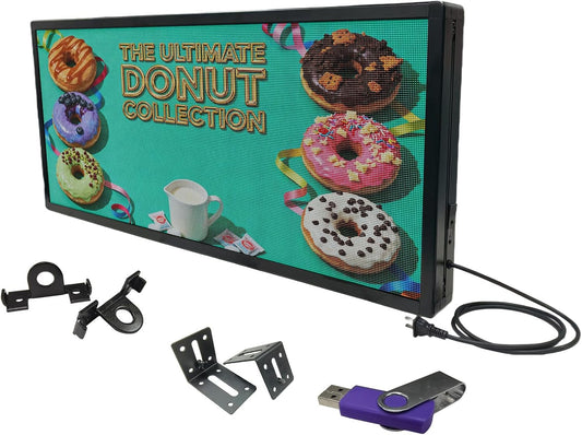 Programmable LED Sign for Business,P3 Outdoor Digital Electronic Message Board with WiFi Control, Scrolling Display Screen for Store Advertising, 40"x17"