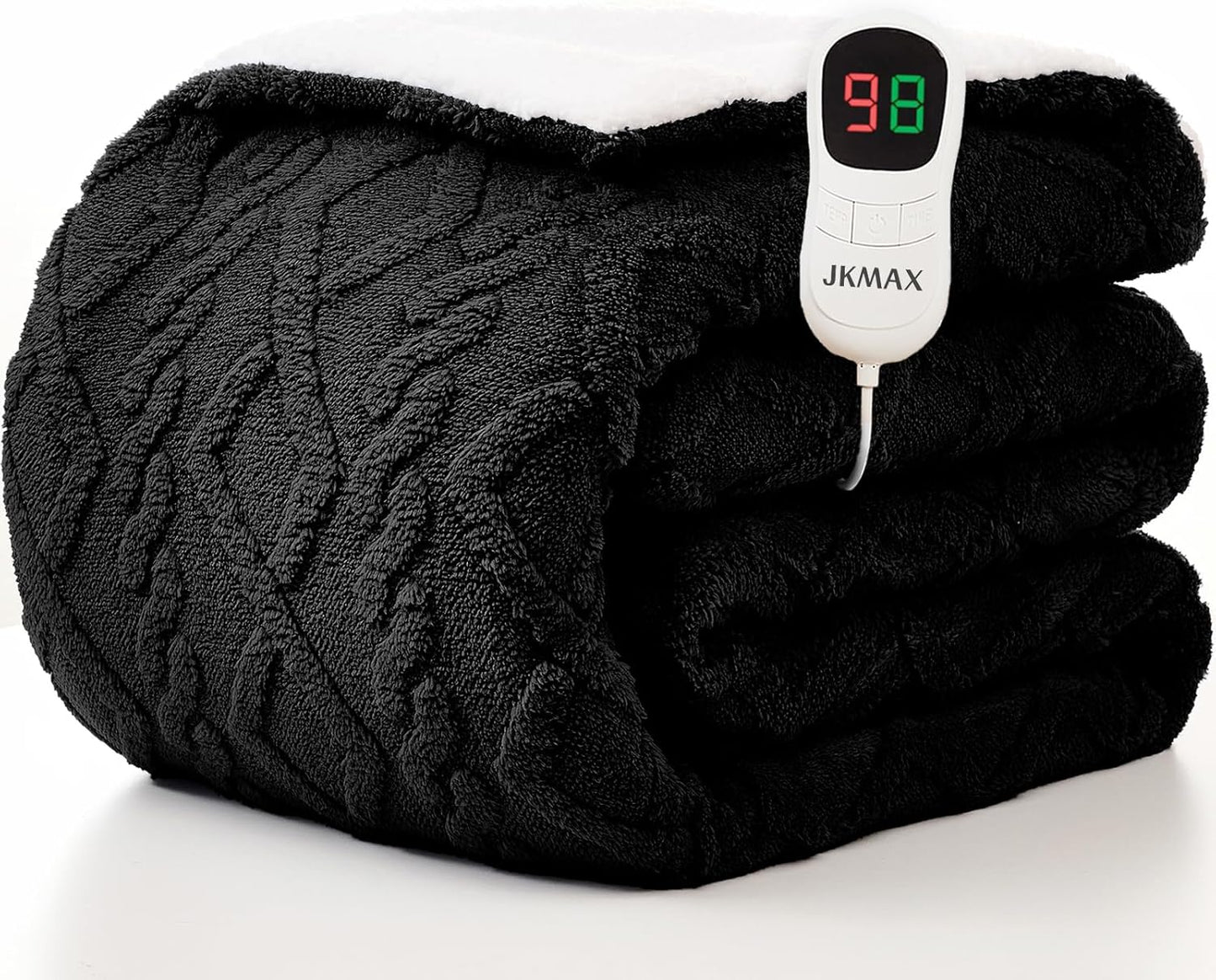 Heated Electric Blanket Full Size-72"x84" Heating Blanket with 10 Heating Levels & 5 Time Settings Over-Heat Protection，Winter Warmer for Adults with ETL Certification（Black）