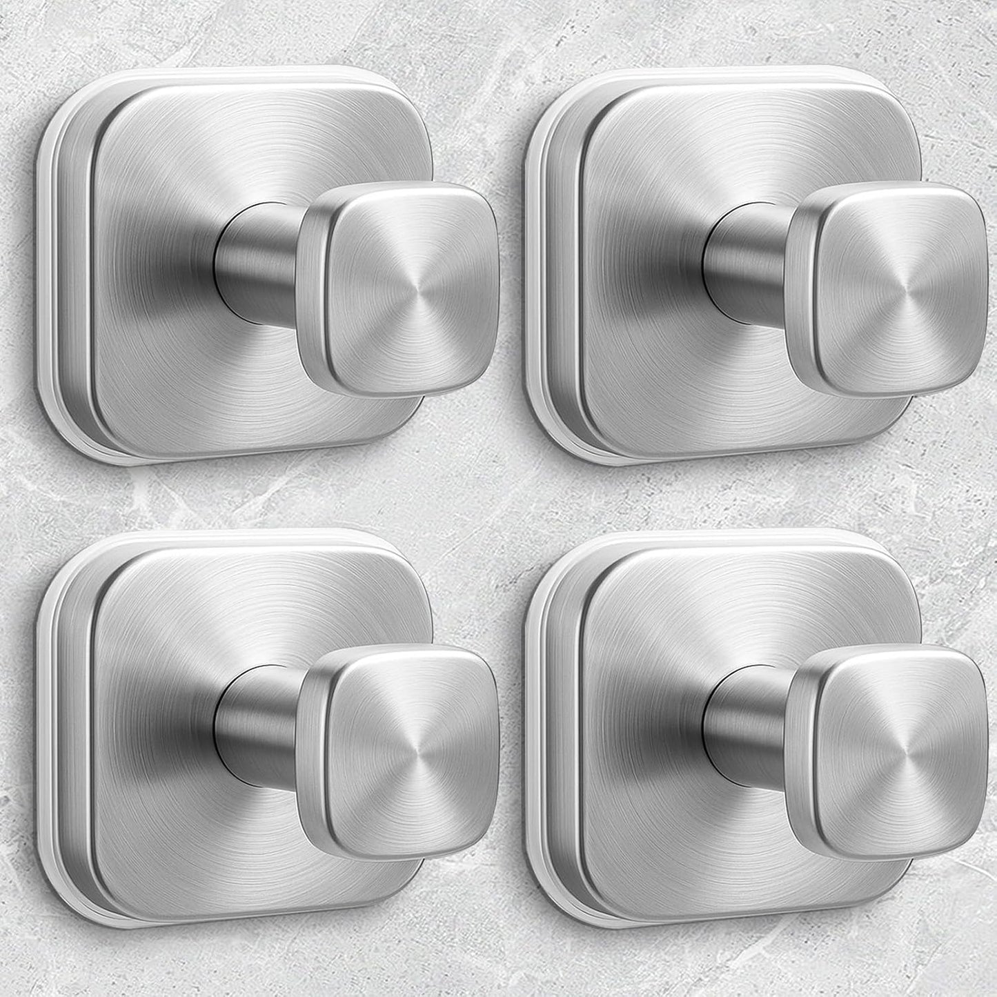 Shower Hooks for Inside Shower,Reusable Suction Cup Hooks for Glass Window,Mirror,Removable Towel Hooks for Bathroom,4 Pack(Silver)