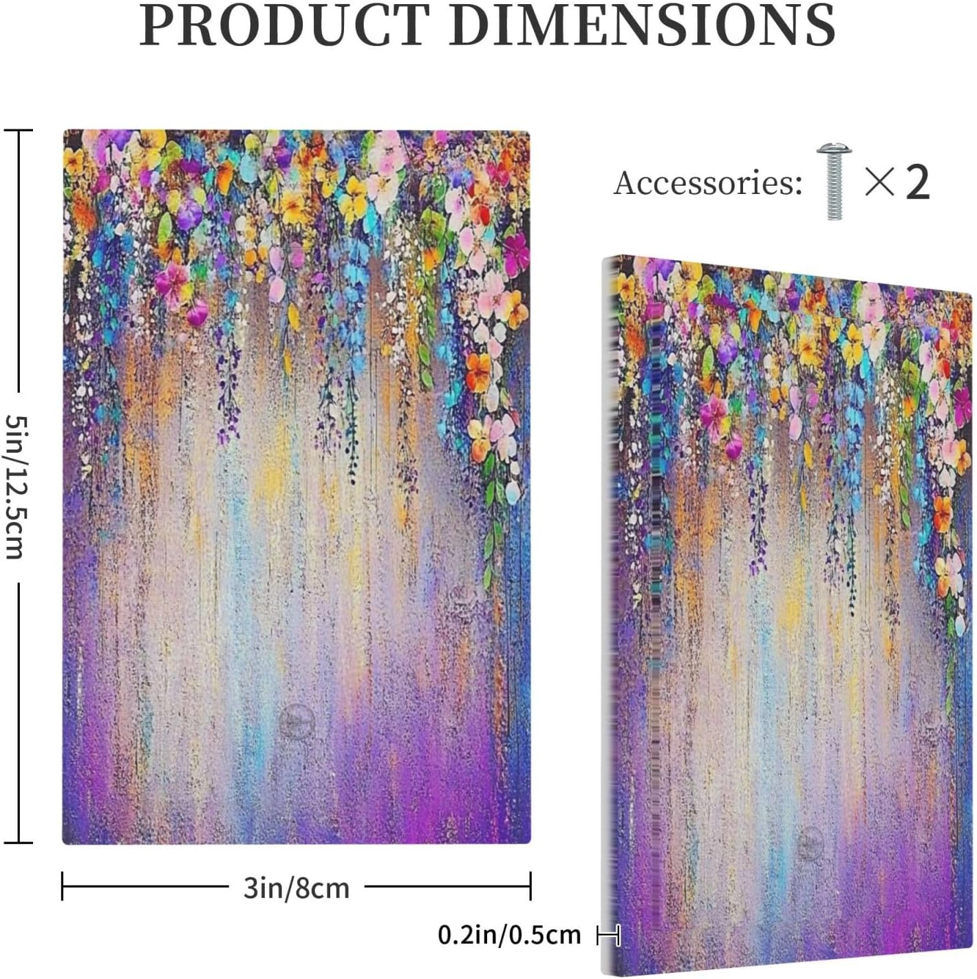 Colorful Country Flower Wildflower Floral Light Switch Cover Plate 1 Gang No Device Blank Electrical Wall Plates Faceplate Decorative Switch Plate For Bed Room Living Room Decor