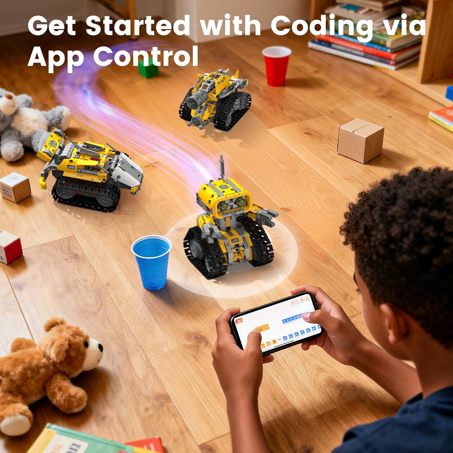 5 in 1 STEM RC Robotics Kit, APP & Remote Control Robot Building Kit, DIY Science Kits for Kids Age 8-12, 8 Year Old Boy Birthday Gift