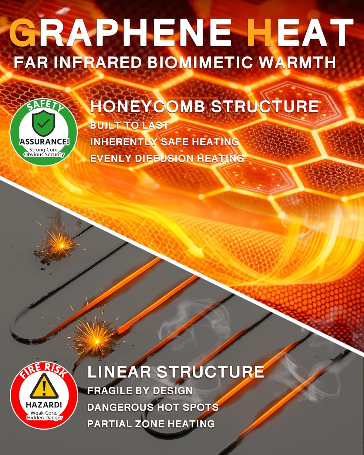 Graphene Heated Jacket for Women with Large Capacity Battery Pack Waterproof Windproof