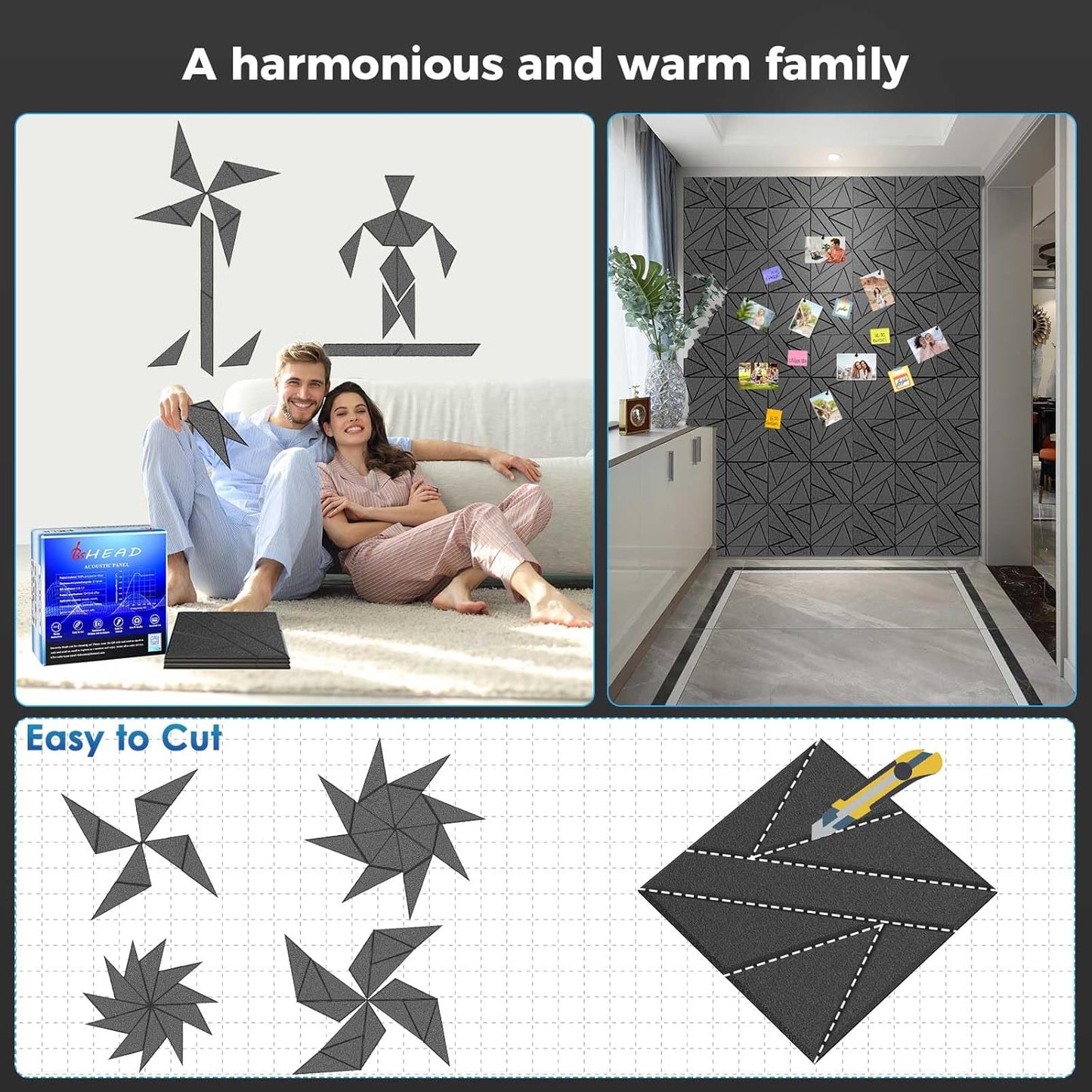 【20 Pack】 Acoustic Panels Self-Adhesive (0.4" Thick | 0.8lb/ft³ Medium Density) - 12x12 Soundproof Foam Tiles for Home Office/Wall Sound Absorption, Noise Reduction Panels Studio Use - White