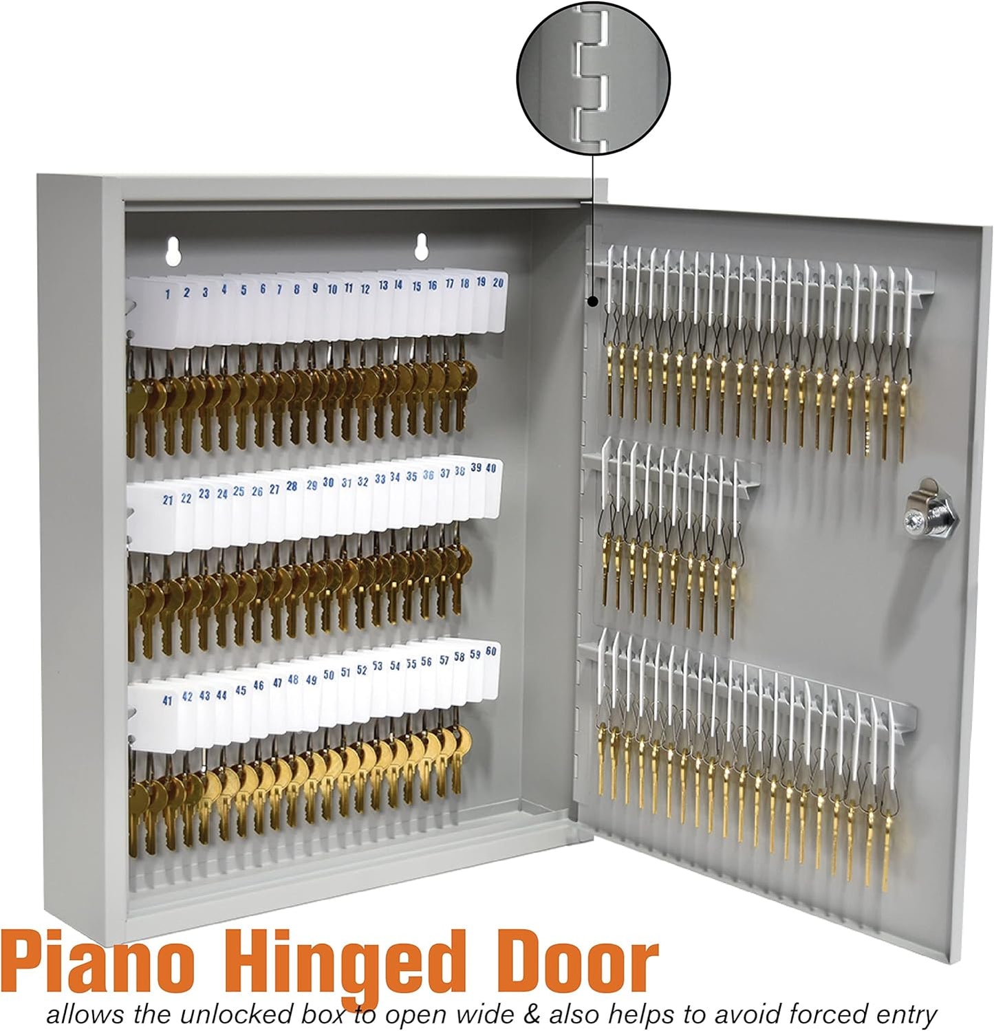 BankSupplies STEELMASTER 110 Key Cabinet - Single Lock Control Key Box - Welded 22 Gauge Steel Construction - Scratch Resistant - Write-On Key Tags for Easy Identification