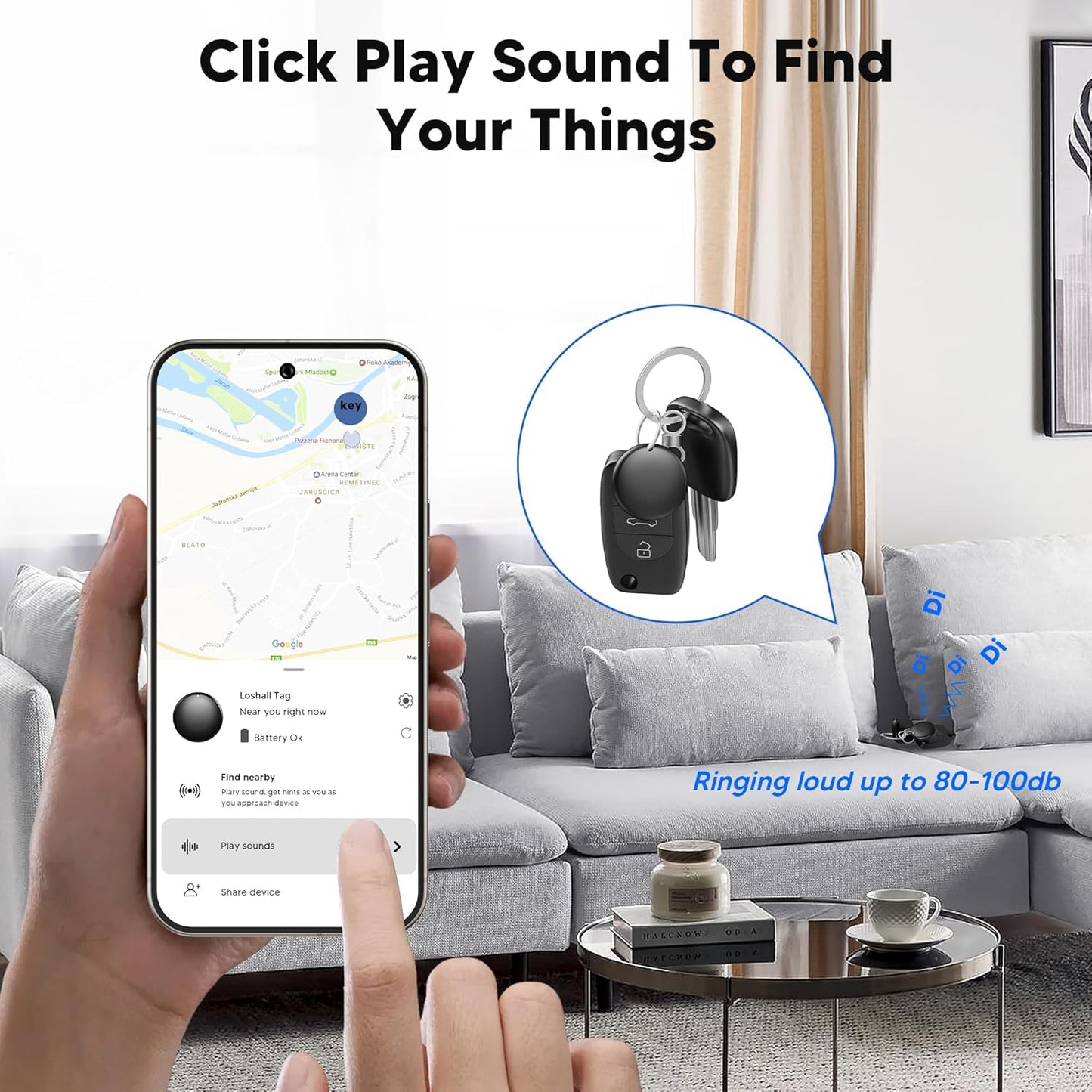 Air Tracker Tag for Android Smart Tag（Not for iOS）Tags-4 pack Android Work with Google Find Hub App Key Finder Bluetooth Tracker Item Locator for Keys, Luggage, Backpack, etc. (Black & White, 4 Pack)
