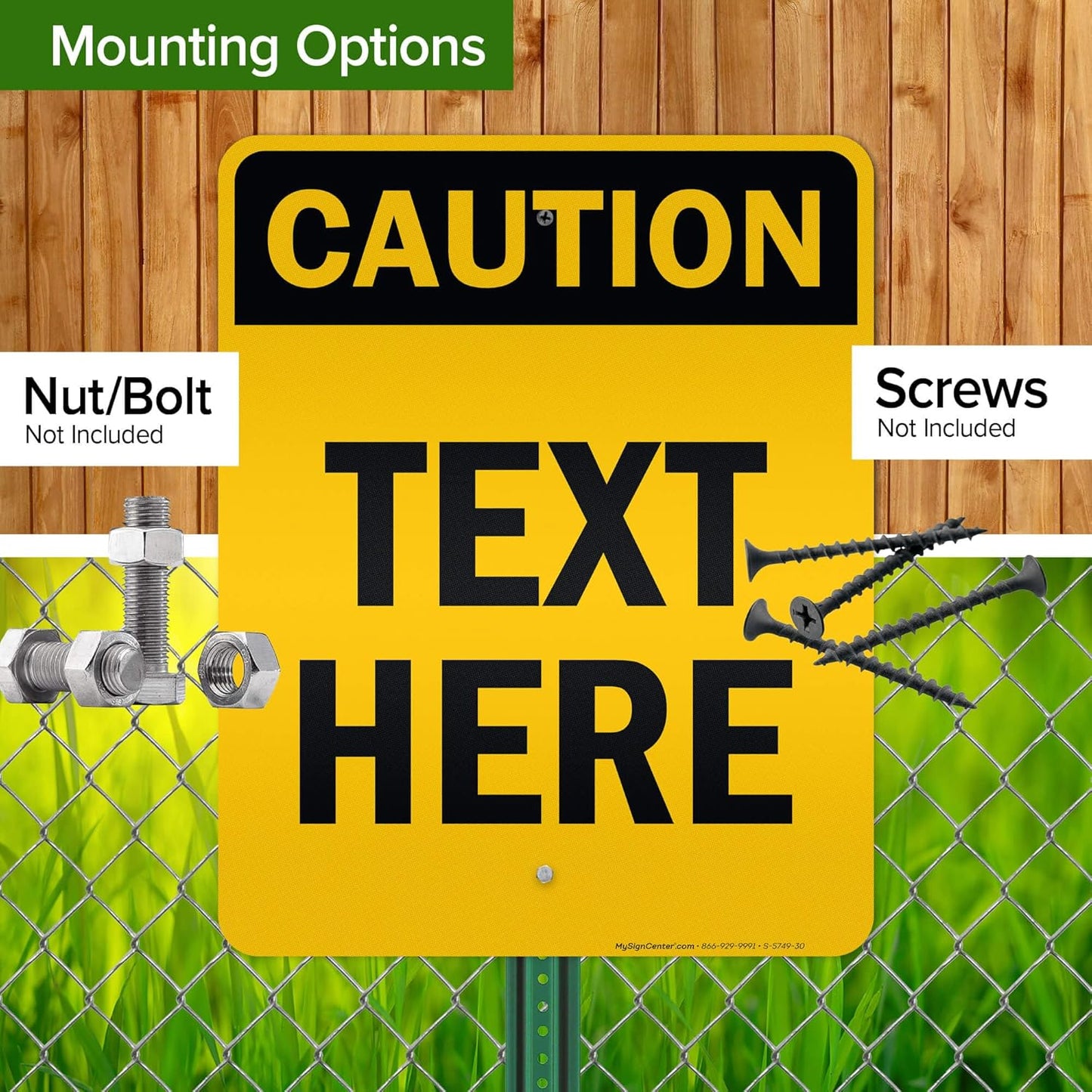 Custom Caution Sign, OSHA Sign, 24x30 Inches, 3M EGP Reflective, Rust Free .080 Aluminum, Fade Resistant, Made in USA by My Sign Center