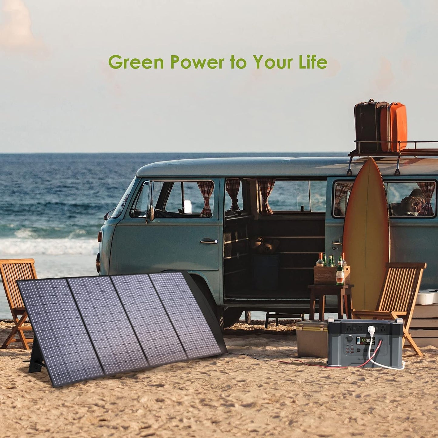 ALLPOWERS SP033 200W Portable Solar Panel Foldable, 23% High Efficiency Solar Charger with MC4 Connectors for Power Station, RV, Camping, Home Use, Compact Folding Solar Panel（SP033-200W