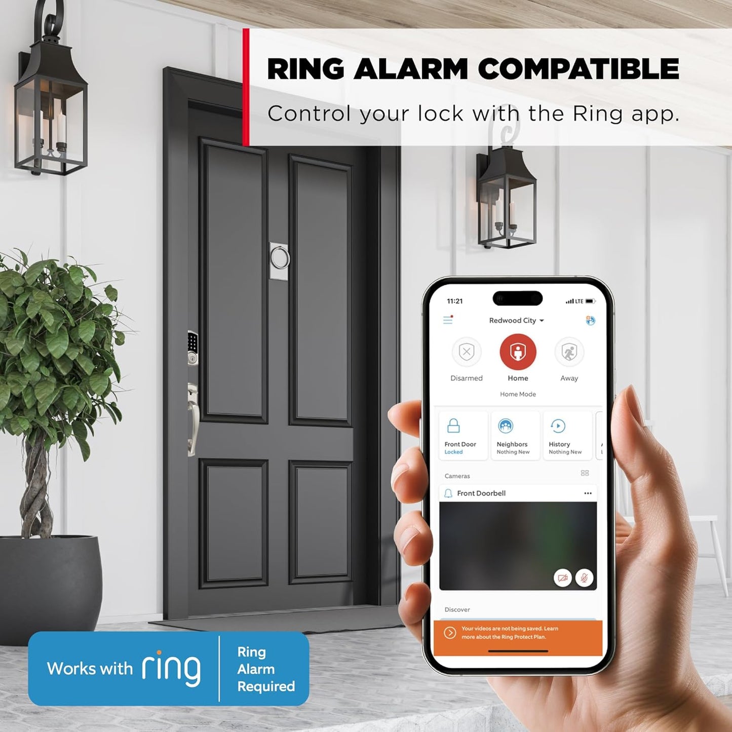 Kwikset HomeConnect 918 Traditional Z-Wave Long Range Enabled Touchscreen Lock Works with Ring Alarm, Samsung SmartThings Hub Required, Sold Separately in Venetian Bronze