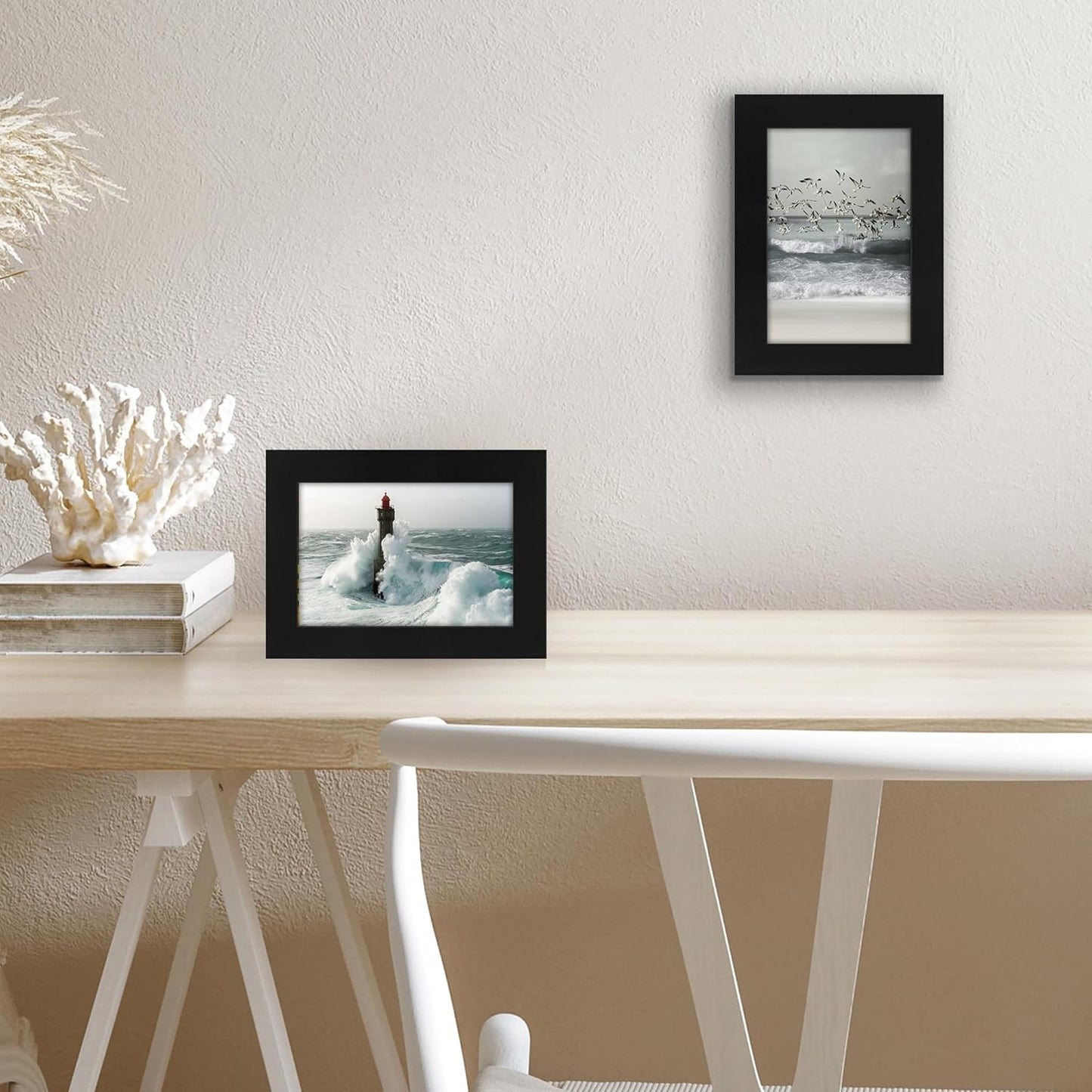 Americanflat 4x6 Picture Frame with Shatter-Resistant Glass - Signature Collection - Gallery-Style Frames Made of Engineered Wood - Photo Frame for Tabletop and Wall Display - Black