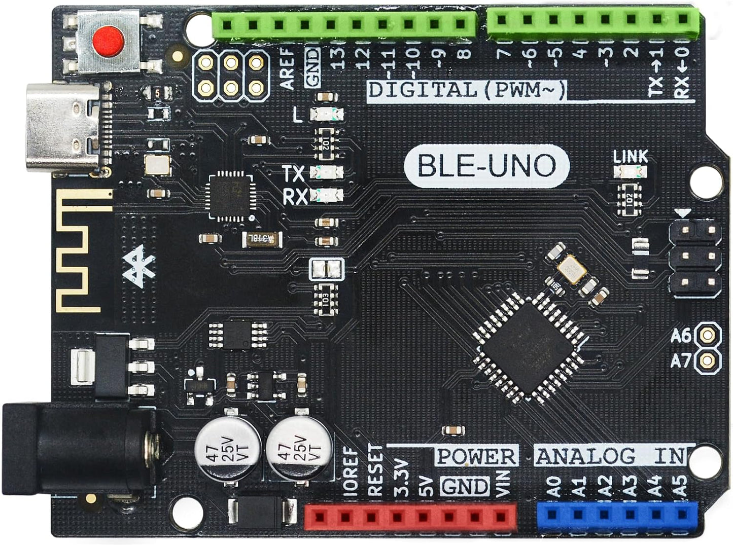 BLE-UNO Board, with Bluetooth Module, Arduino Compatible, BLE 4.2 Wireless & USB-C Connectivity, Microcontroller for IoT Prototyping DIY Projects, Support Arduino IDE