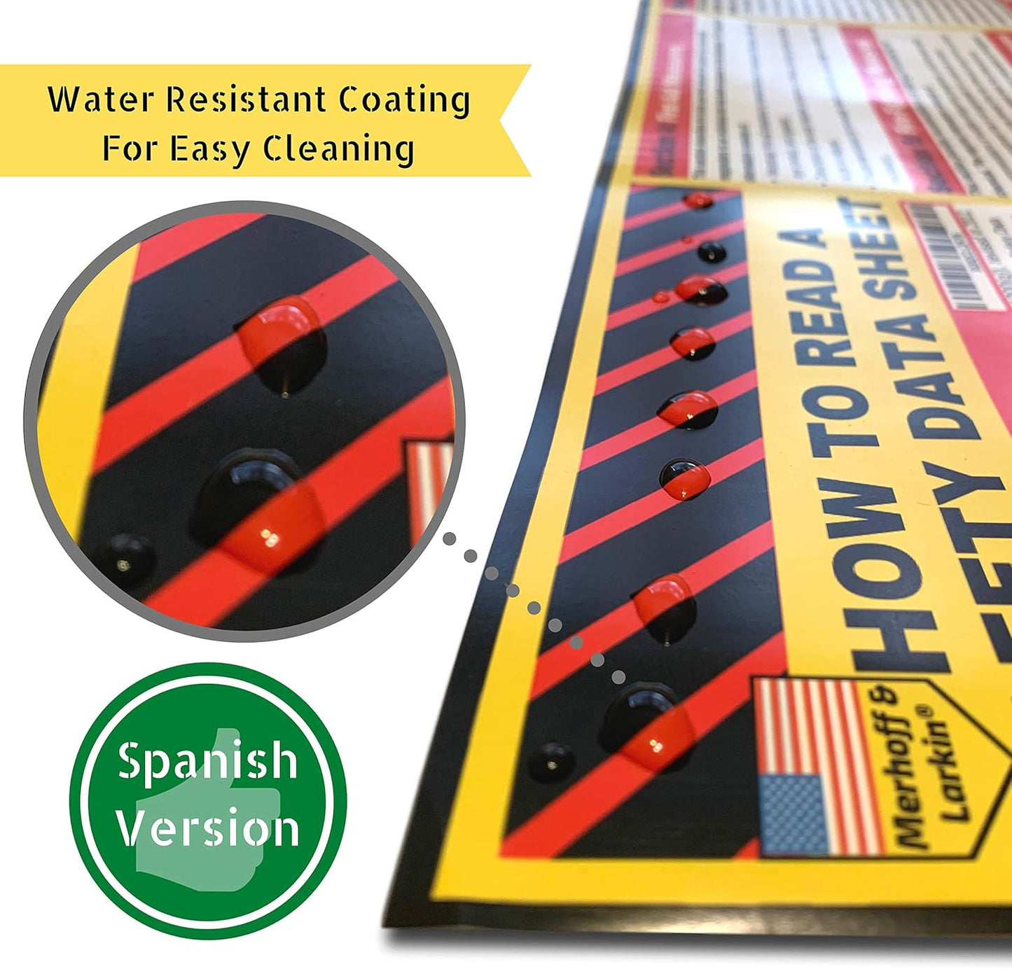 How to Read A Safety Data Sheet (SDS/MSDS) Poster | English & Spanish 2025 | 36 x 24 Inch | UV Coated Paper Sign | OSHA, HMIS, Hazard Compliance Center | Display Instructions Chemical Labels (Spanish)