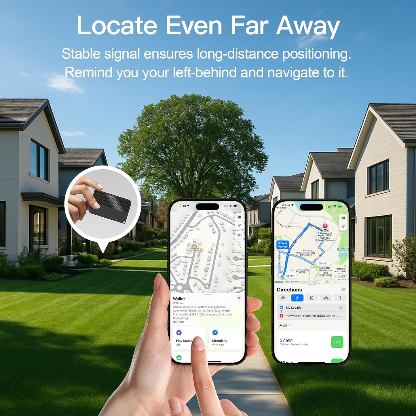 2025 [Apple MFi Certified] (iOS Only) Bluetooth Tracker Smart Card for Apple Find My iPhone Wallet GPS Tracker, 5-10 Years Staying Power, Keys Finder and Item Locator for Keys, Bags, Passport